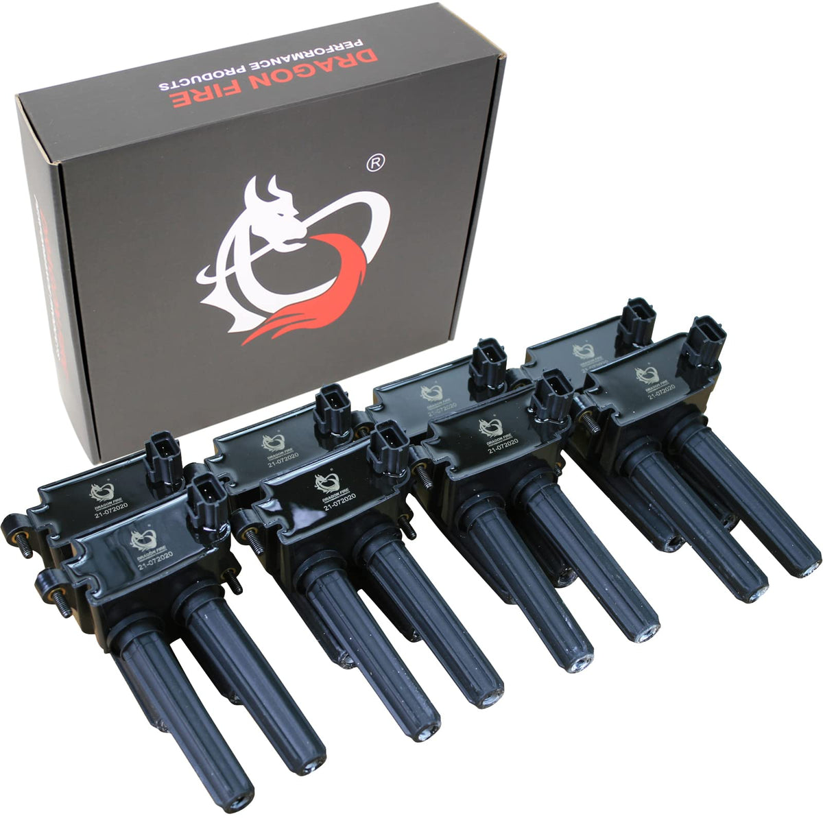 Dragon Fire Performance 8Pc Ignition Coil Pack Power Pack Compatible With 2005-2020 Hemi Dodge Chrysler Jeep Ram Challenger Charger 300 1500 & More 4.7L 5.7L 5.9L 6.1L 6.4L V8 Oem Fit Dfc1010-8
