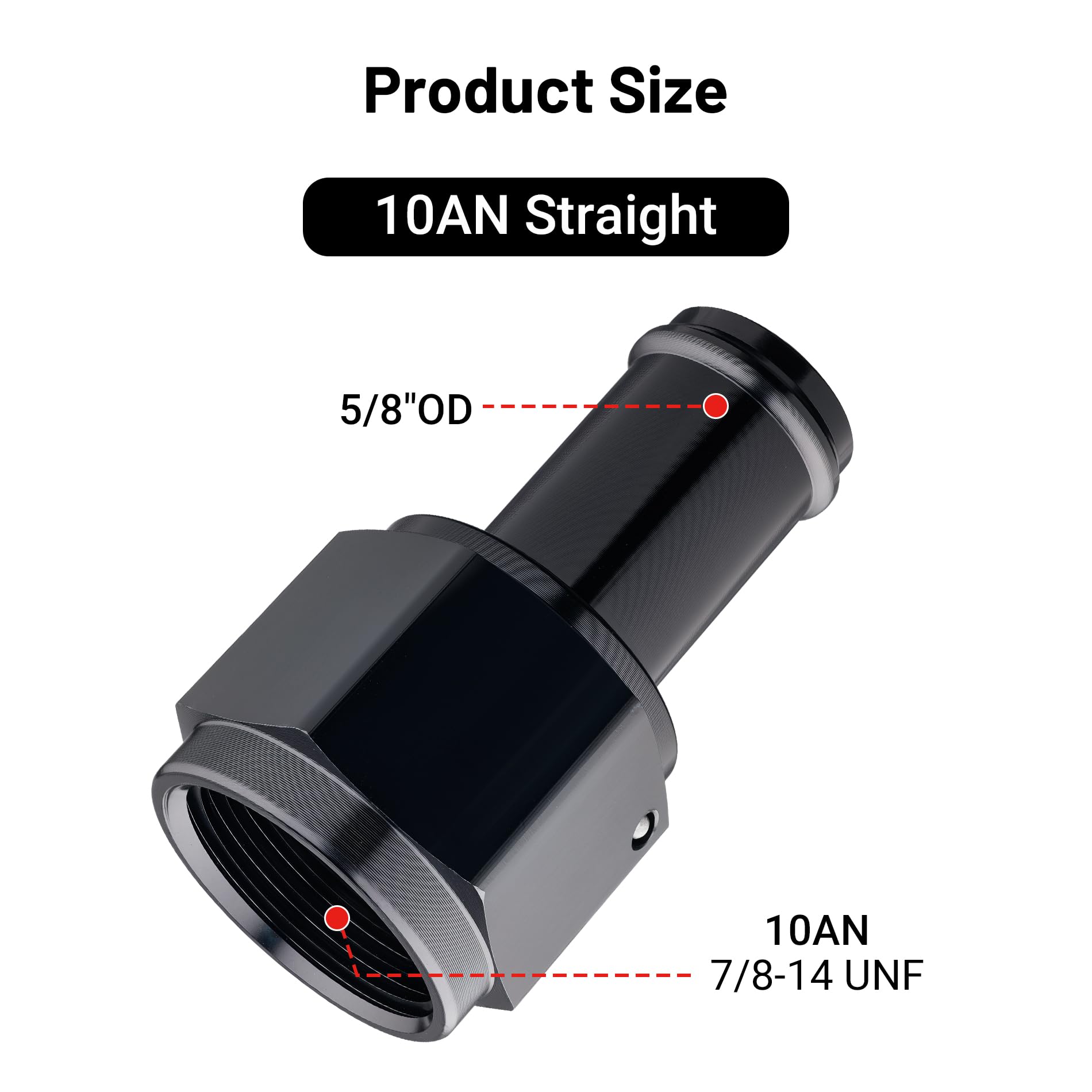 EVIL ENERGY 10AN Female to 5/8'' Barb Hose Fitting Straight Swivel 2PCS