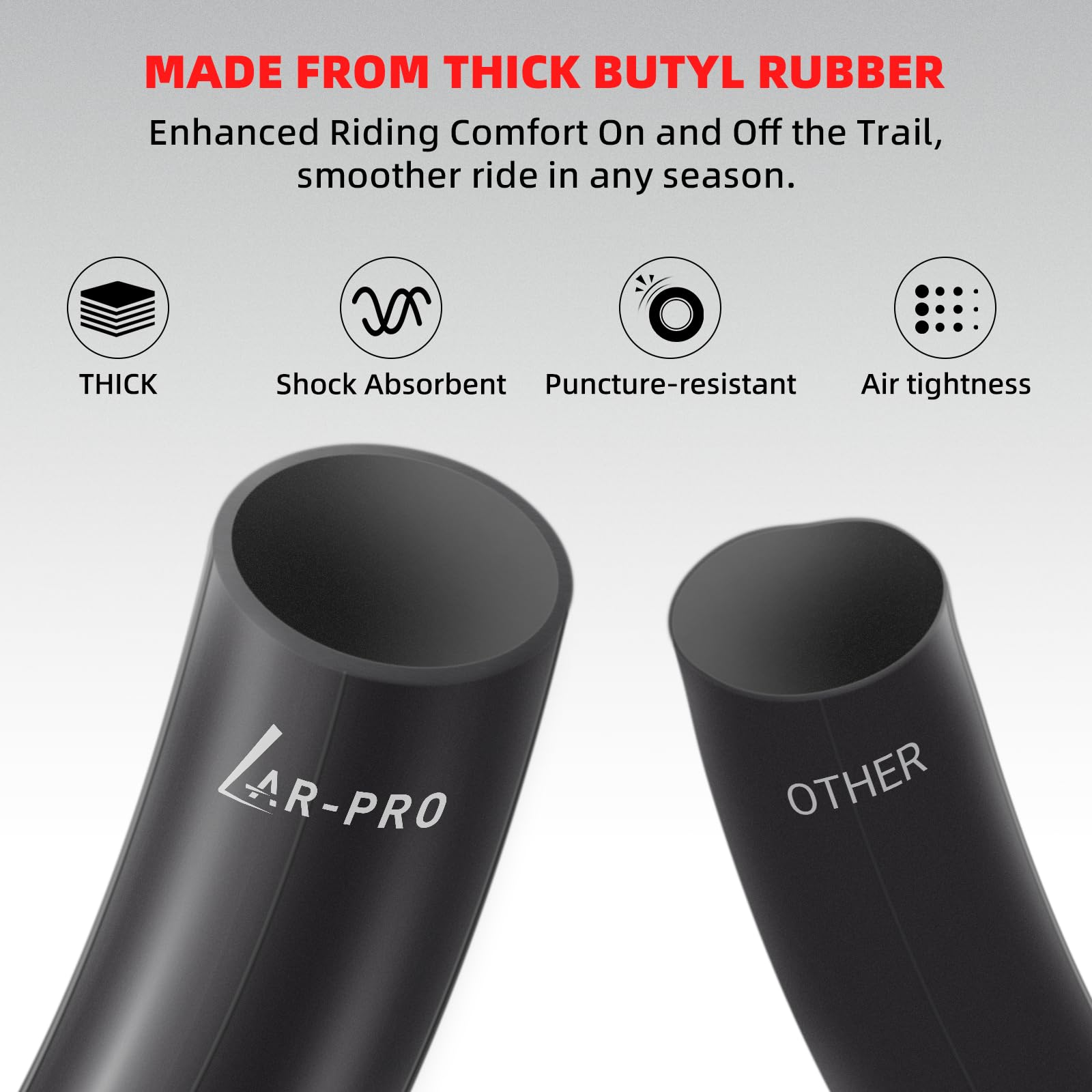 Ar-Pro (2-Pack) 4.10/4.50-18'' Heavy Duty Dirt Bike Inner Tube With Tr4 Straight Valve For 110/100-18,110/90-18,110/80-18,120/90