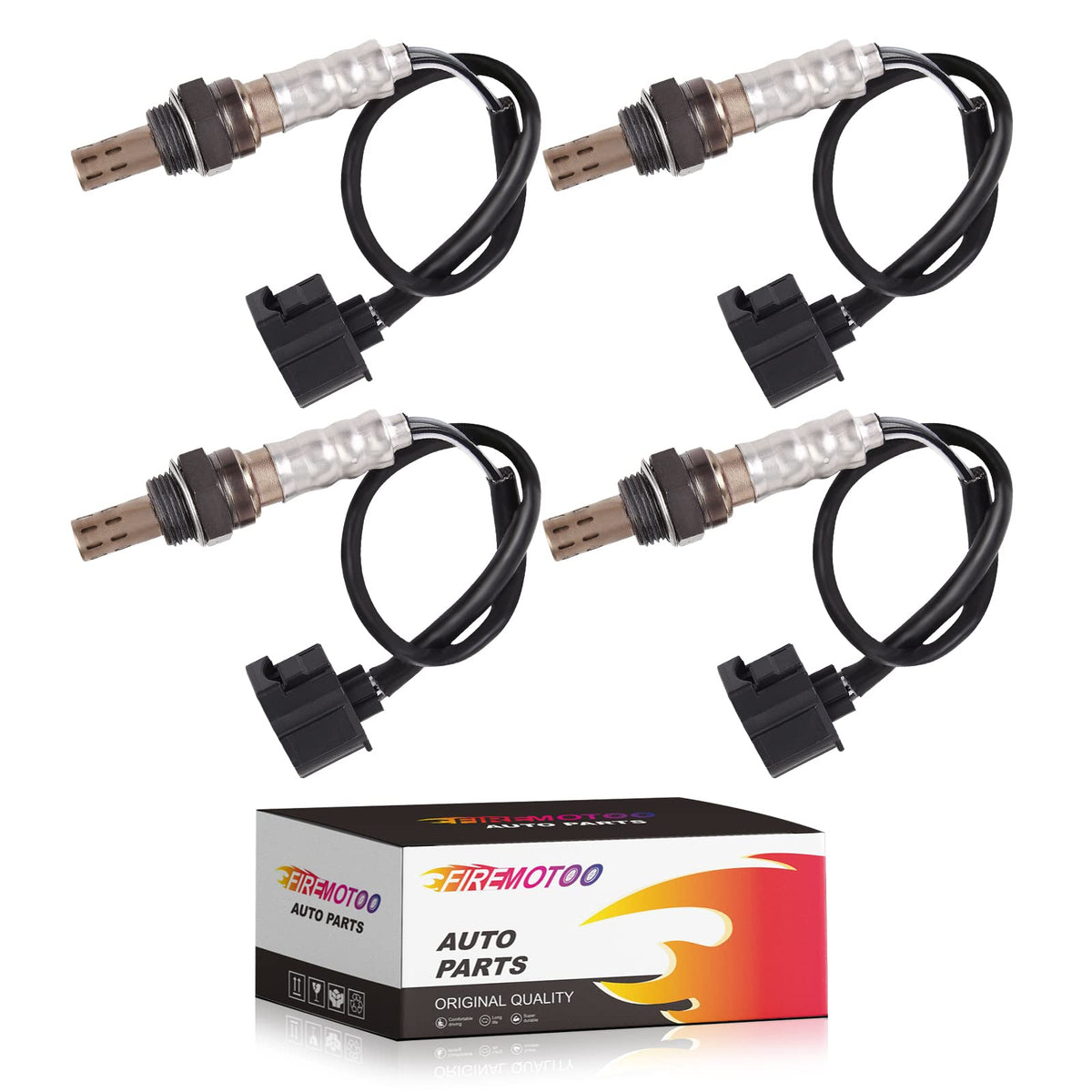 O2 Oxygen Sensor Pack of 4 Upstream and Downstream Compatible with Dodge Ram 1500 2500 3500 Van Durango Dakota for Jeep Wangler 