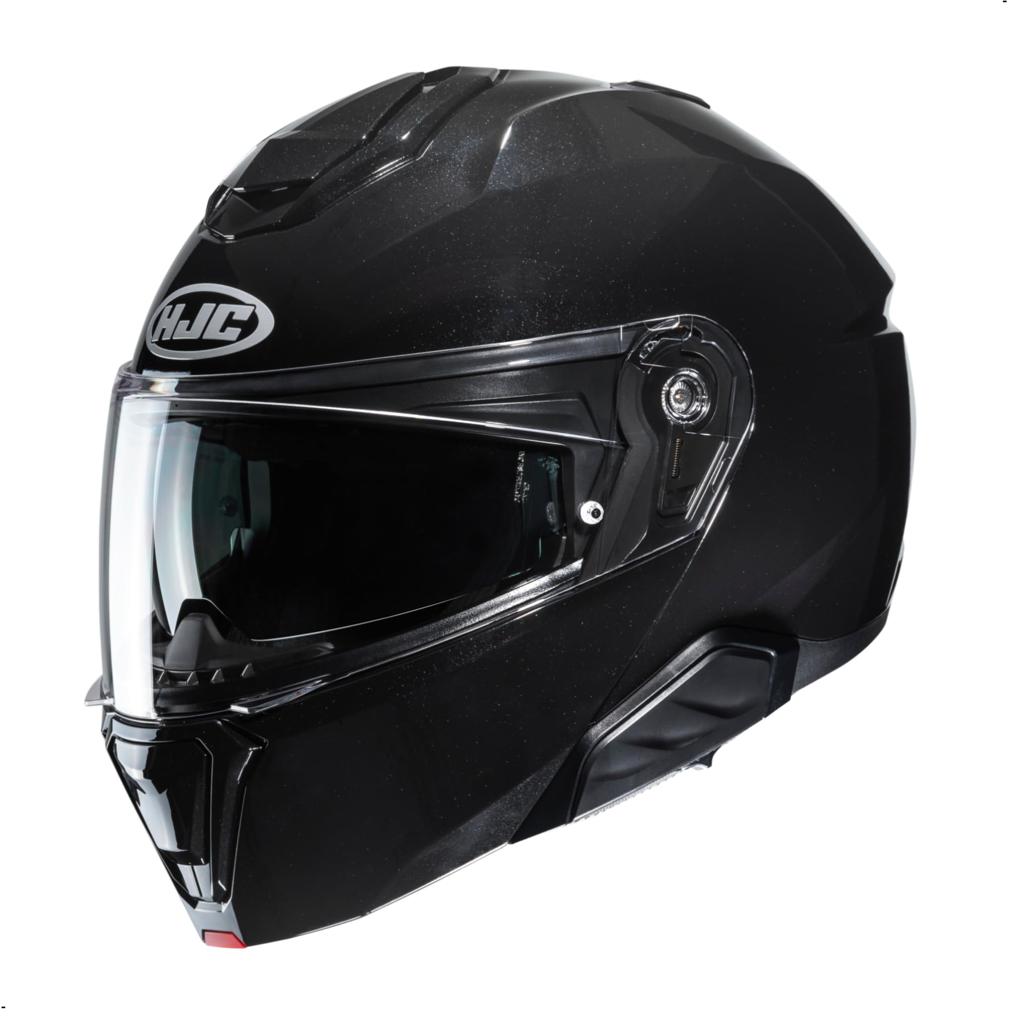 HJC i91 Solid Modular Motorcycle Helmet with HJ-33 Pinlock Shield, DOT Approved (Black, XX-Large)