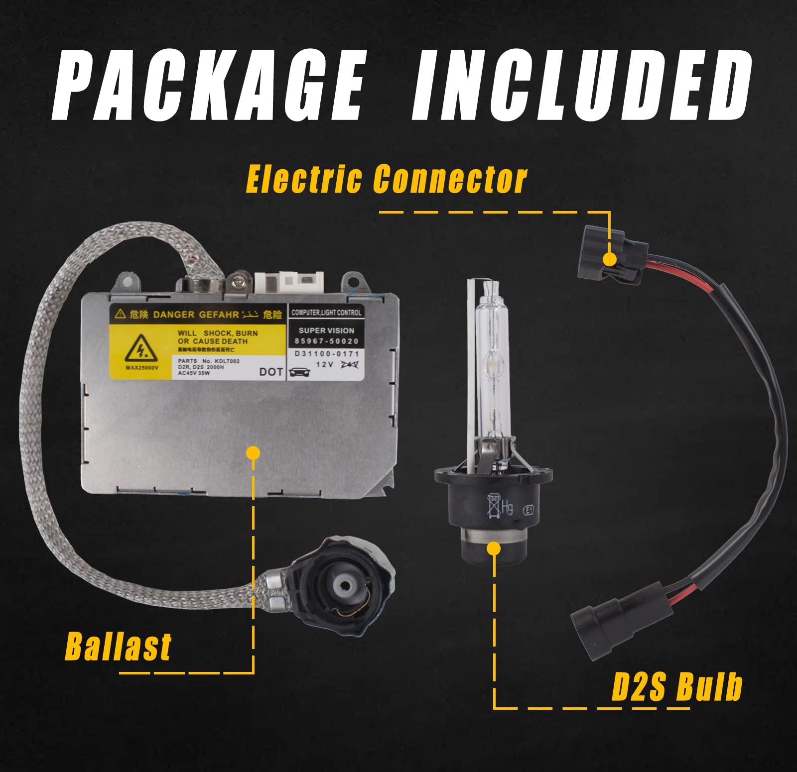 Boine Kdlt002 Xenon Hid Headlight Ballast Assembly Module Compatible With Lexus Is300 Es300 Ls430 Sc430, Mazda 6 Rx-8, Toyota Av