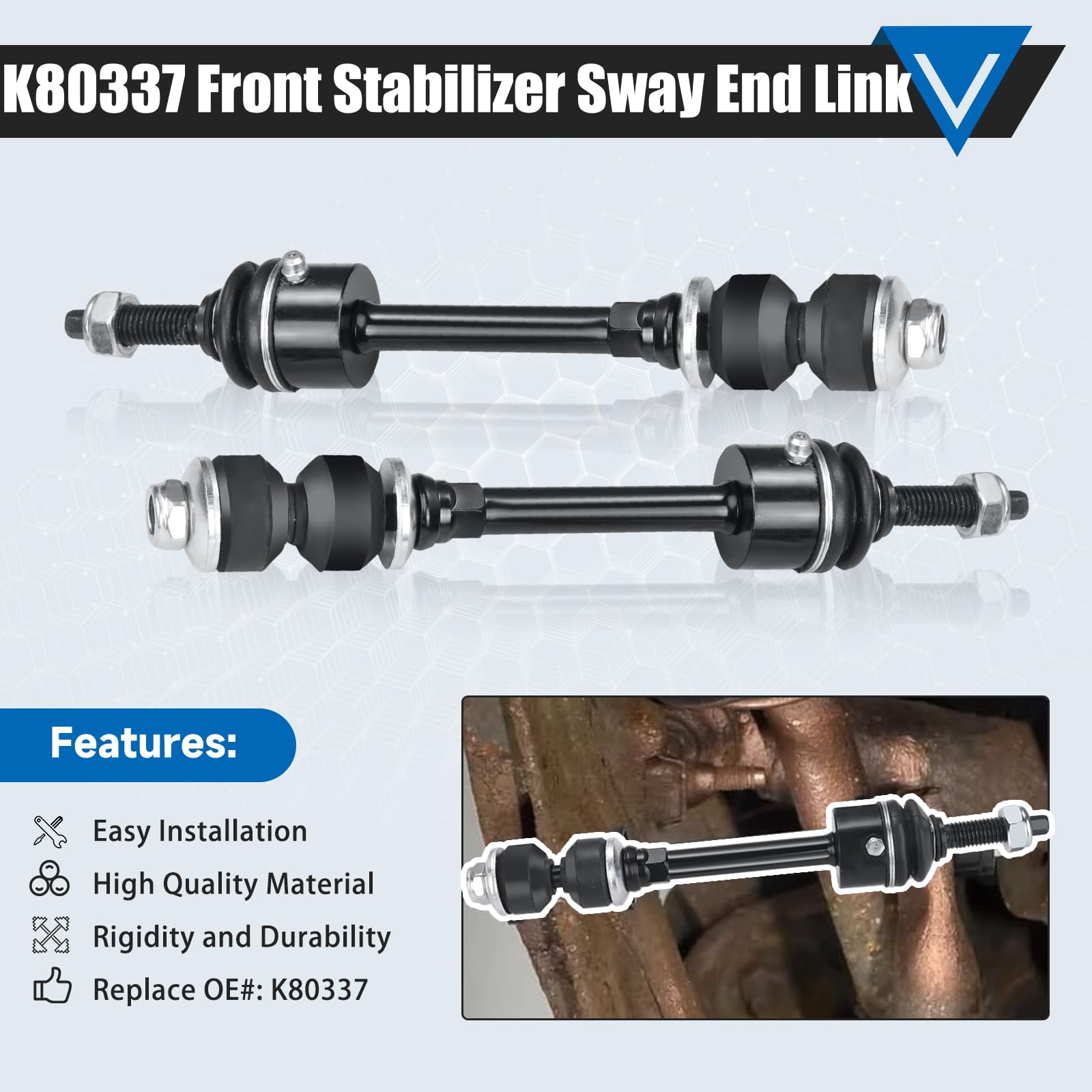 K80337 Front Sway Bar End Link Kit Compatible With 2005-2008 Ford F-150 2Wd 2006-2008 Lincoln Mark Lt 2Wd,Front Stabilizer Bar E