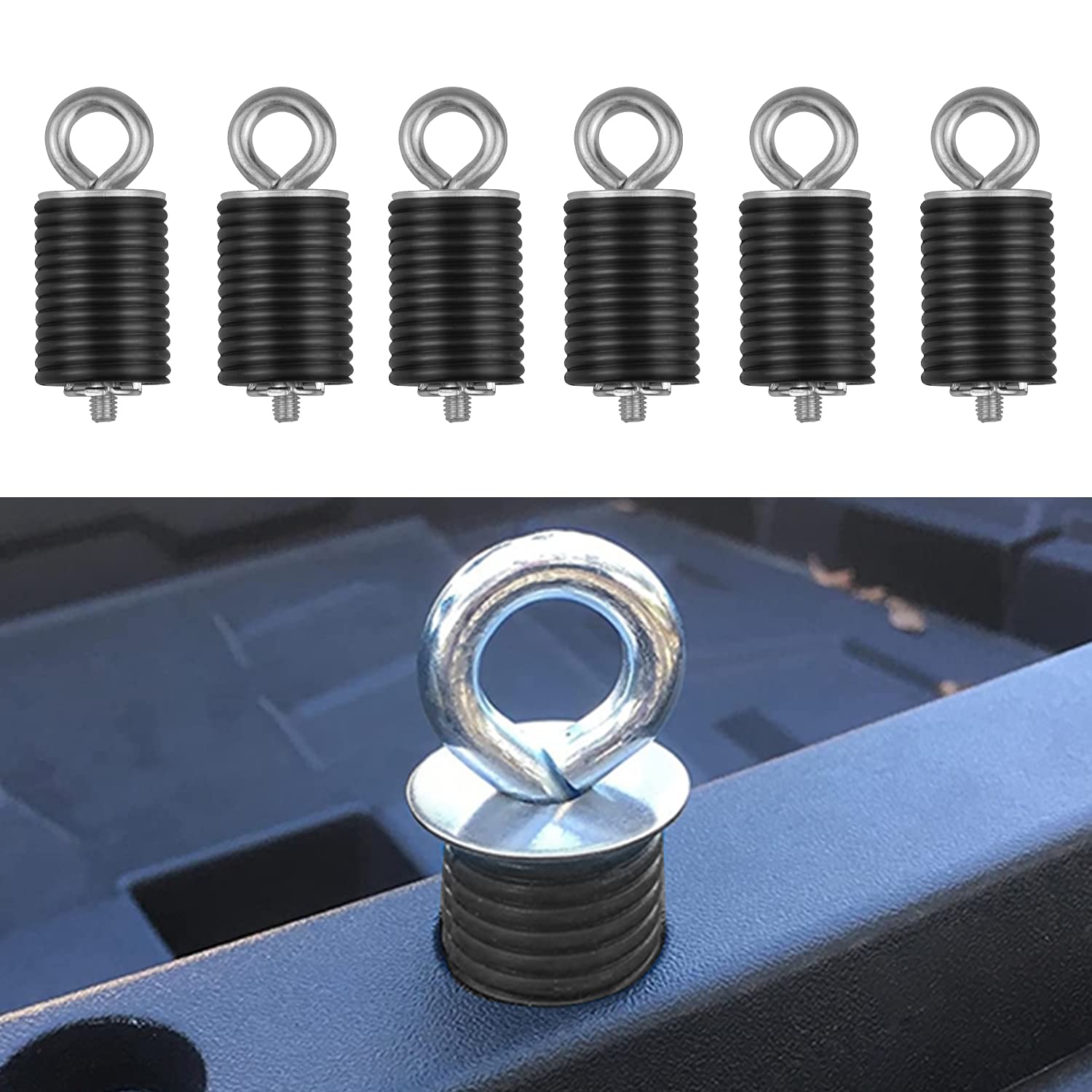 Utv Bed Tie Down Anchors General Tie Down Anchor Black Compatible With Polaris Ranger/General 500 700 800 900 1000 (Up To 2021) 2' Long Anchors Set Of 6