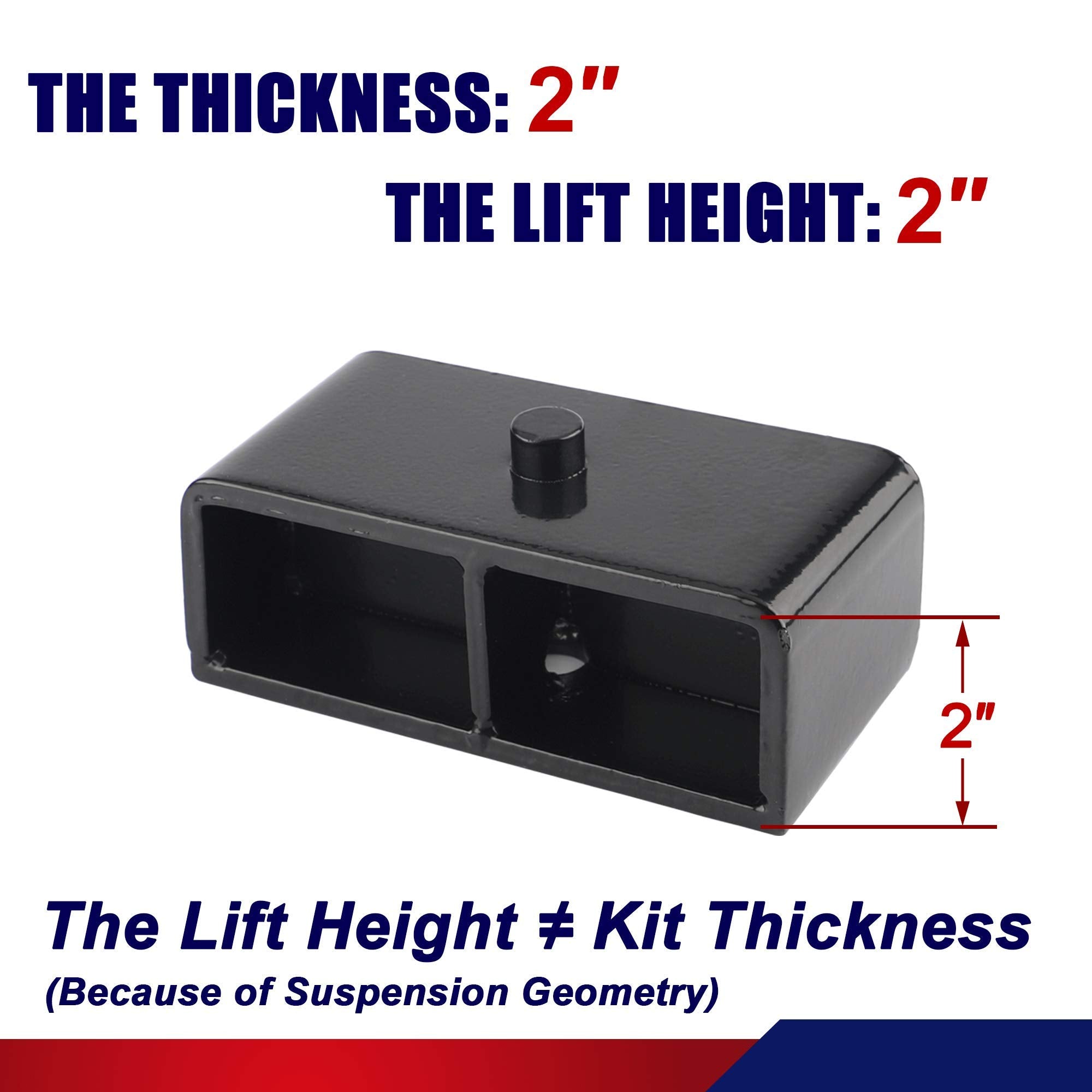 2 Inch Rear Lift Blocks For Tacoma/Tundra, 2 Rear Leveling Kit Compatible With 1995-2021 Tacoma,2000-2021 Tundra