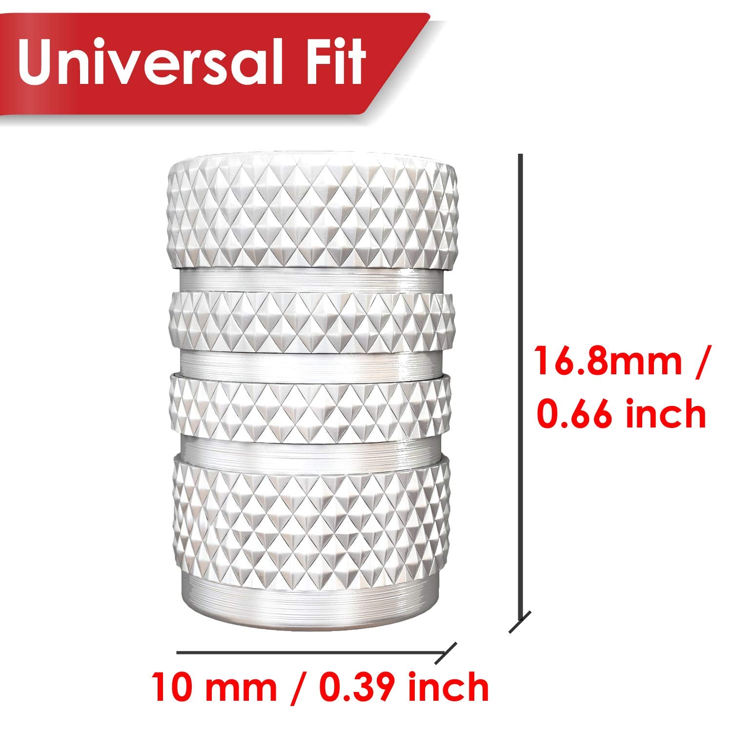 Samikiva (12 Pack) Aluminum Tire Valve Stem Caps, Metal With Rubber Ring, Dust Proof Cover Universal Fit For Cars, Suvs, Bike And Bicycle, Trucks, Motorcycles Metal (Silver (12 Pack))