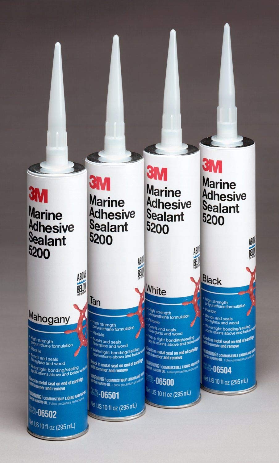 3M Marine Adhesive Sealant 5200 White, Pn06500, 1/10 Gallon Cartridge, (Case Of 12)