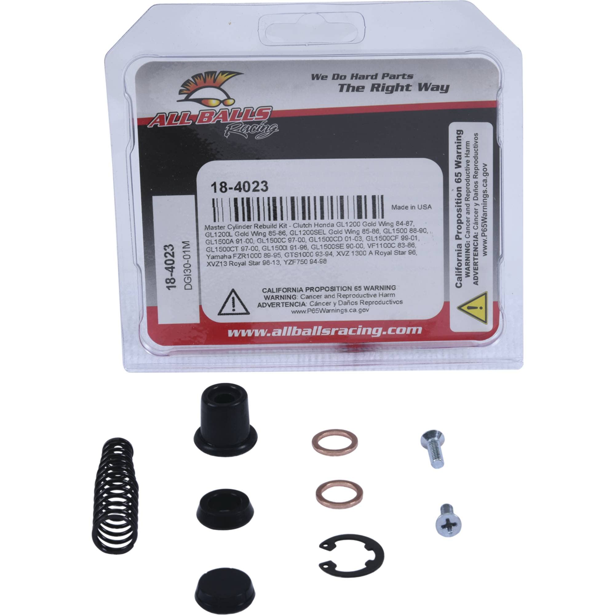 All Balls Racing 18-4023 Clutch Master Cylinder Kit Compatible With/Replacement For Honda Gl1200 Gold Wing 1984-1987, Gl1200L Go