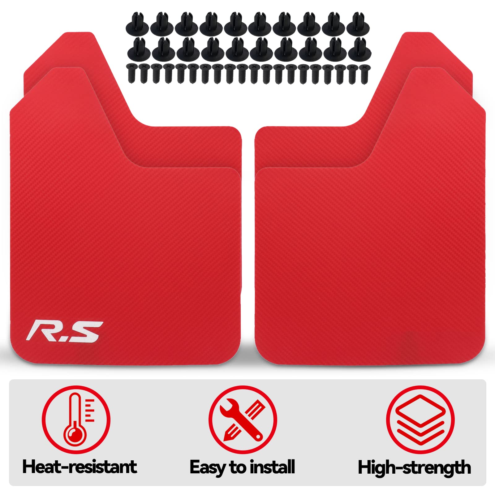 Xukey 4Pcs Red Universal Mudflaps For Car Pickup Suv Van Truck Front Rear Mud Flaps Splash Guards Mudguards With Hardware