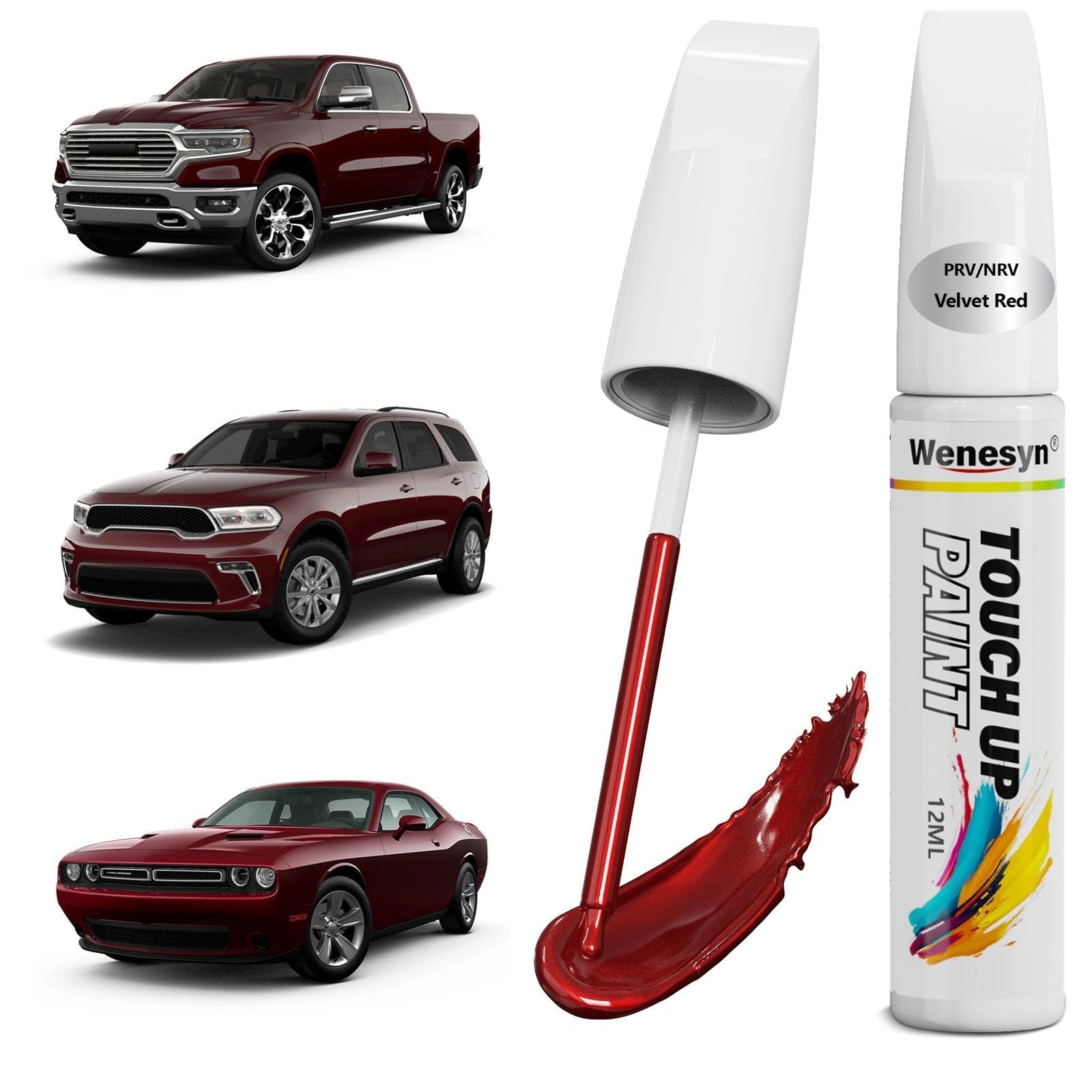 Wenesyn PRV/NRV Octane Red/Delmonico Red Touch Up Paint Compatible with Dodge, Car Paint Scratch Remover, Automotive Paints Exac