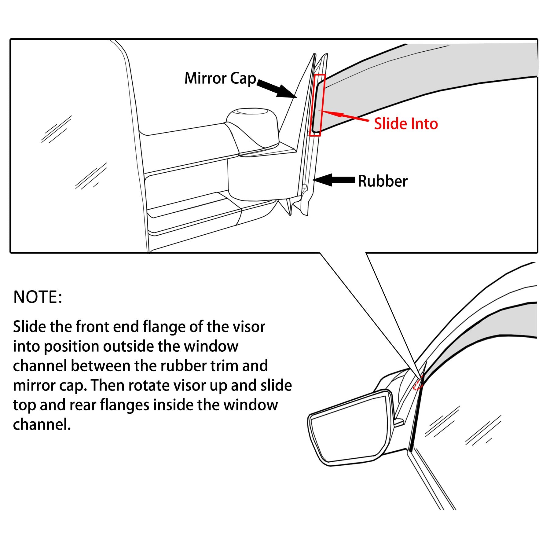 Gldifa Sun/Rain Guards Window Visors Compatible With Dodge 09-18 Ram 1500 10-18 Ram 2500/3500 Crew Cab With 4 Full Size Doors Wi