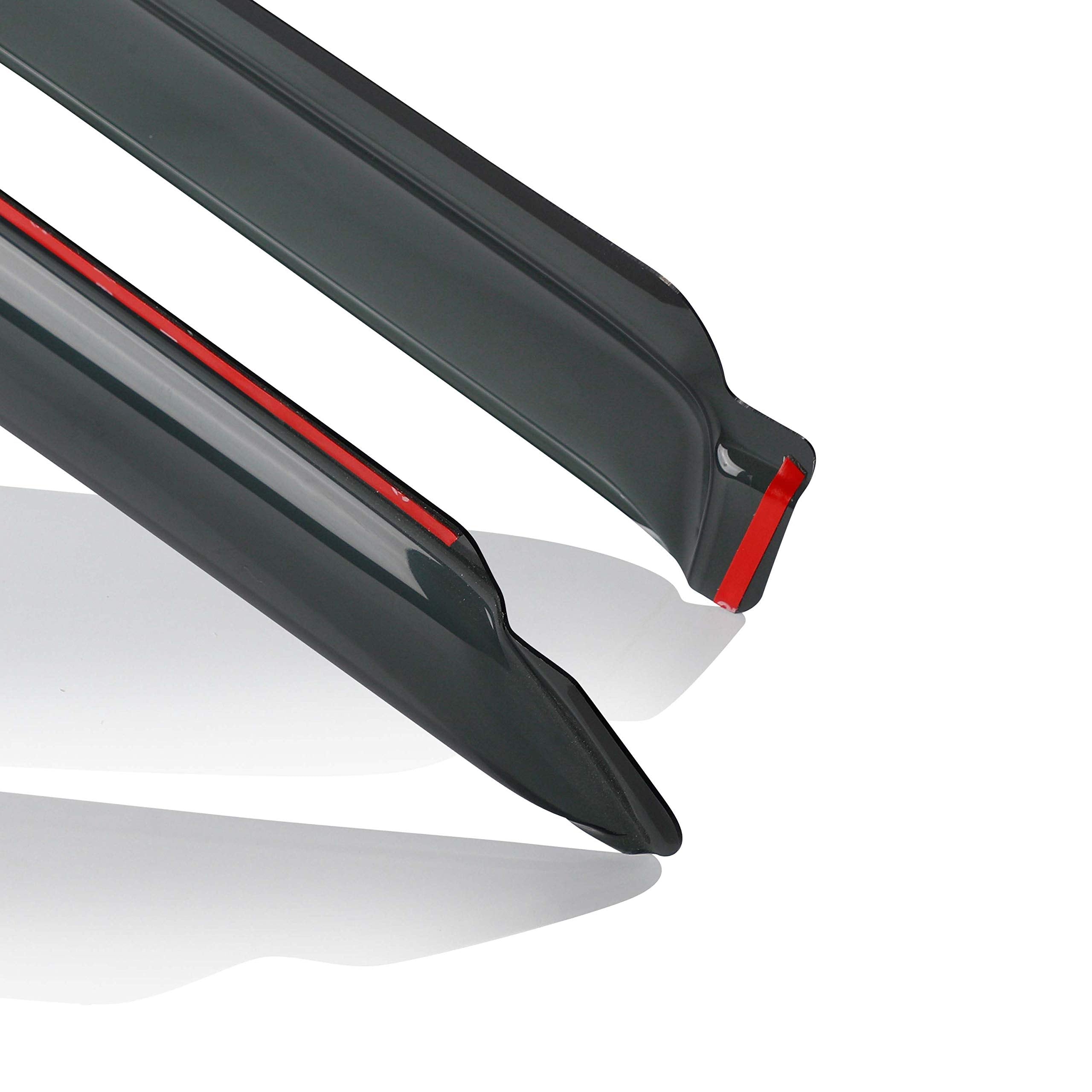 Gldifa In-Channel Window Visor Compatible With C/K/Escalade/Yukon Crew Cab Sun Guard Wind Deflector 4Pc