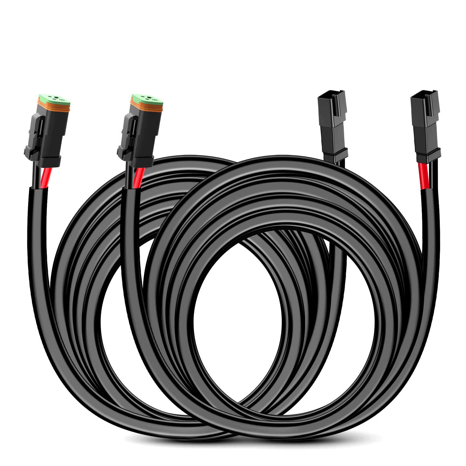Nilight 2Pcs 16Awg 10 Feet Wiring Harness Extension Kit, Extended Plug And Play 2-Pin Socket Dt Connector Wire Cord For Offroad 