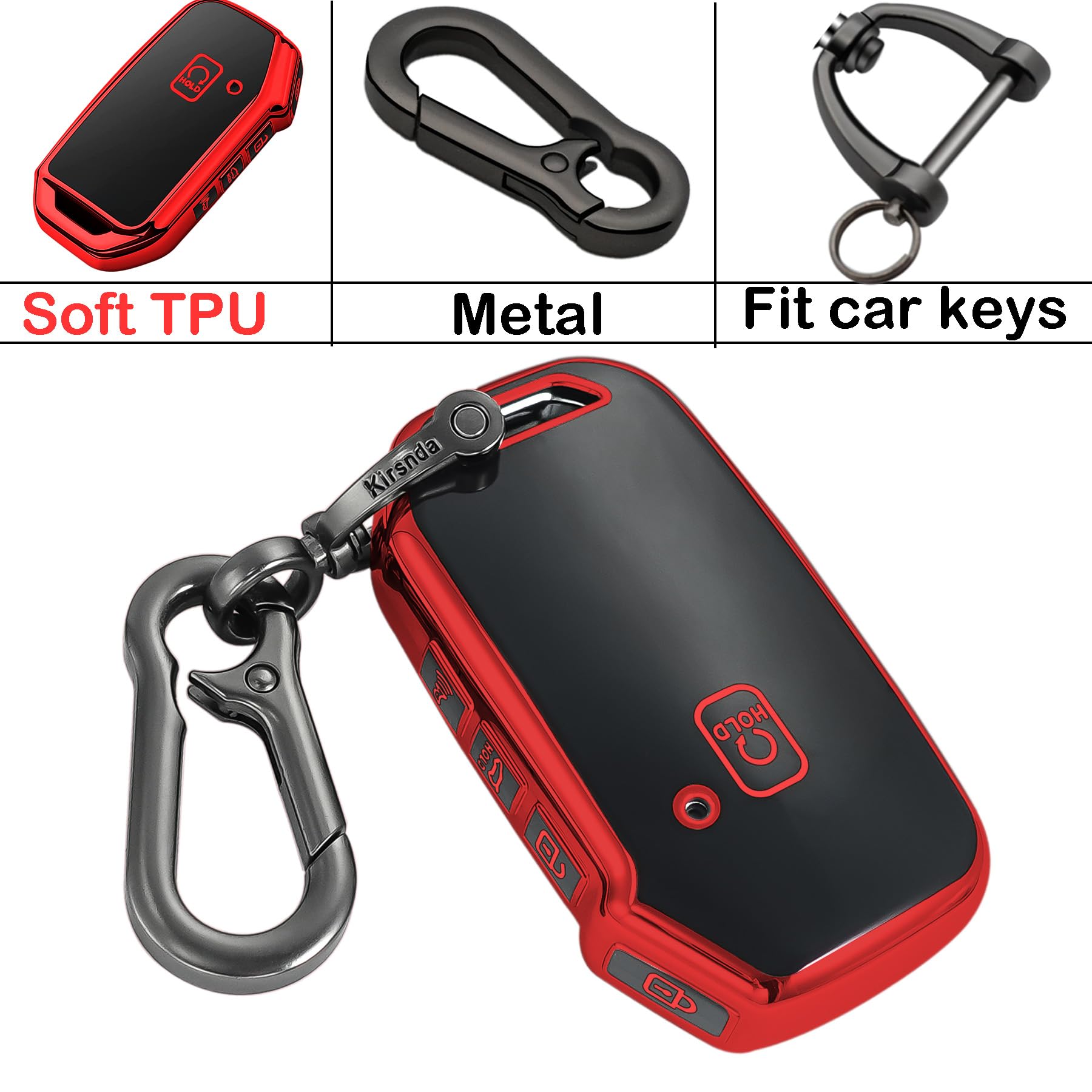 Kirsnda For Kia Key Fob Cover,Case With Metal Buckle,Soft Tpu Protection Key Shell/Skin,4-5Buttons Fit Cerato Ceed Forte Niro So