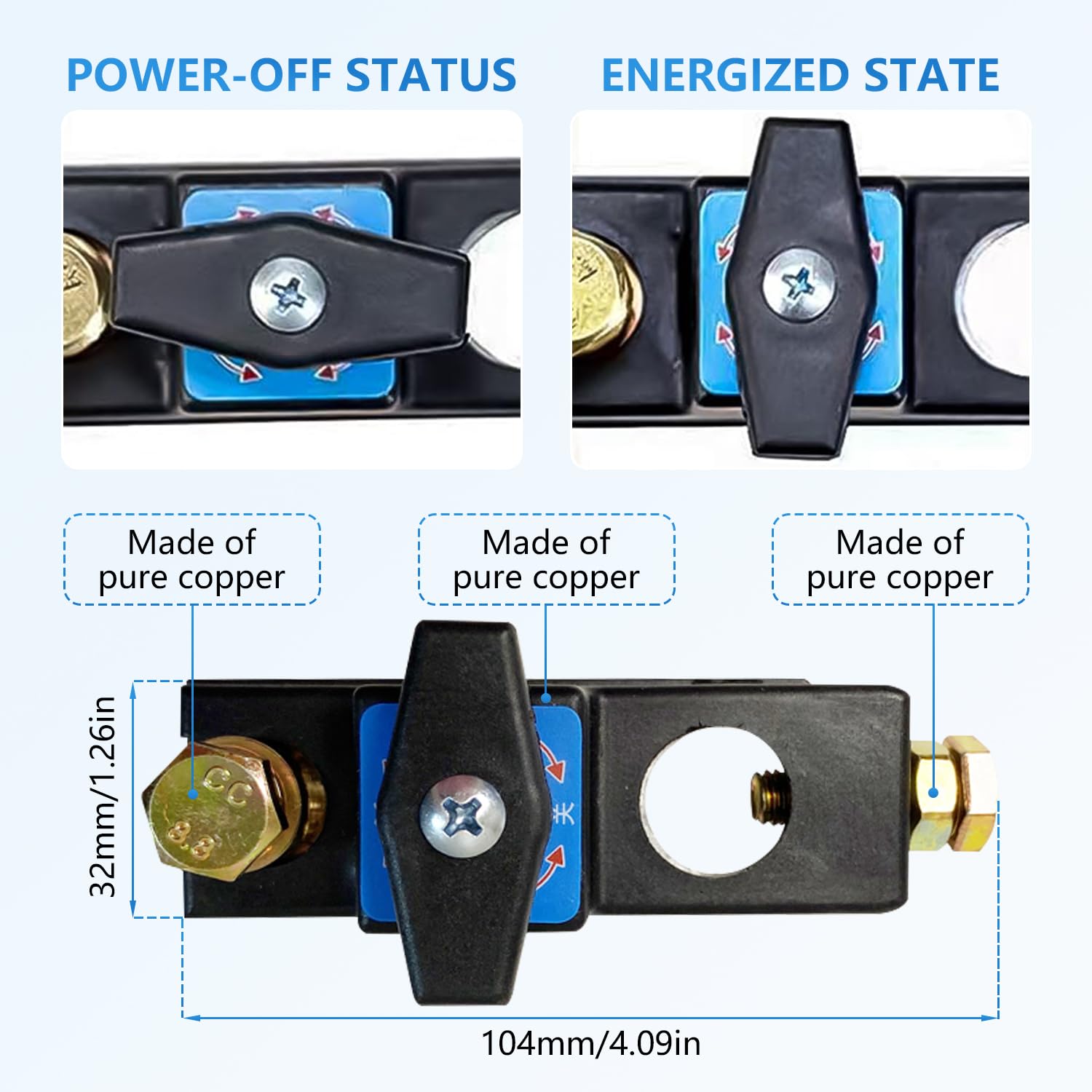 Heavy Duty Battery Disconnect Switch, Car Battery Disconnect Isolator Cut Off Switch, Battery Cut Off Switch 12v 24v, Car Batter