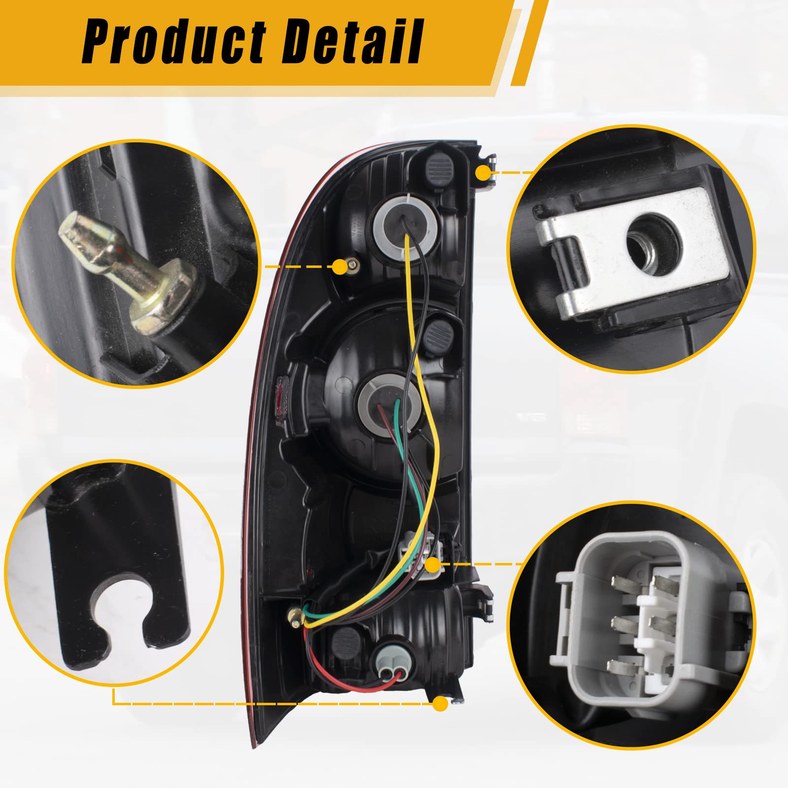 Boine Tail Light Compatible With 2005-2015 Toyota Tacoma Pickup Driver And Passenger Side Rear Brake Lamp Tail Light Bulb And Ha