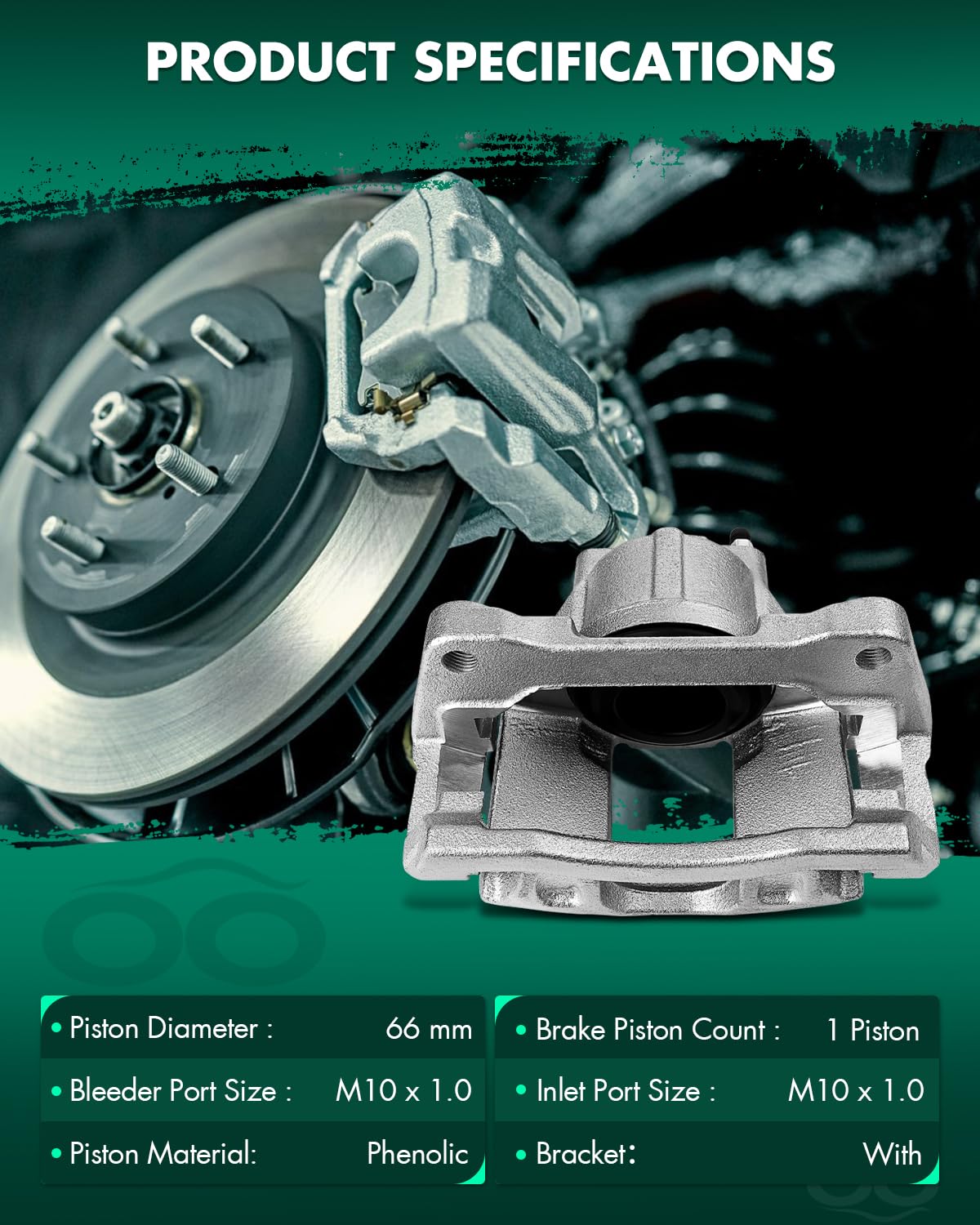 Scitoo Front Right Brake Caliper With Bracket 18B5045 Compatible For Chrysler 2008-2012 For Dodge 2007-2016 For Jeep 2007-2012 F