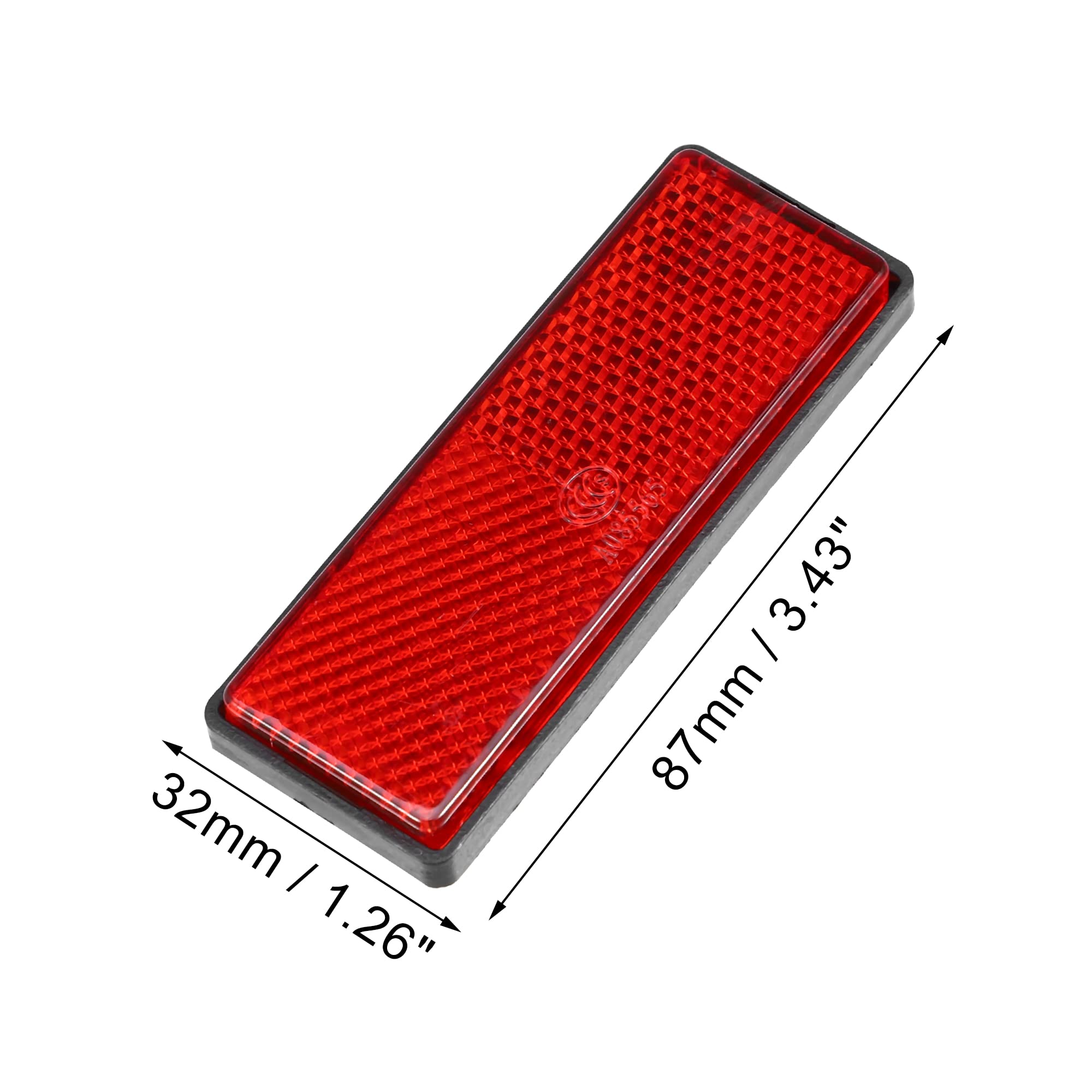 X Autohaux 8 Pcs Rectangular Stick-On Safety Spoke Reflective Self Adhesive Reflector For Gate Posts Cars Trailer Motorcycle Bic