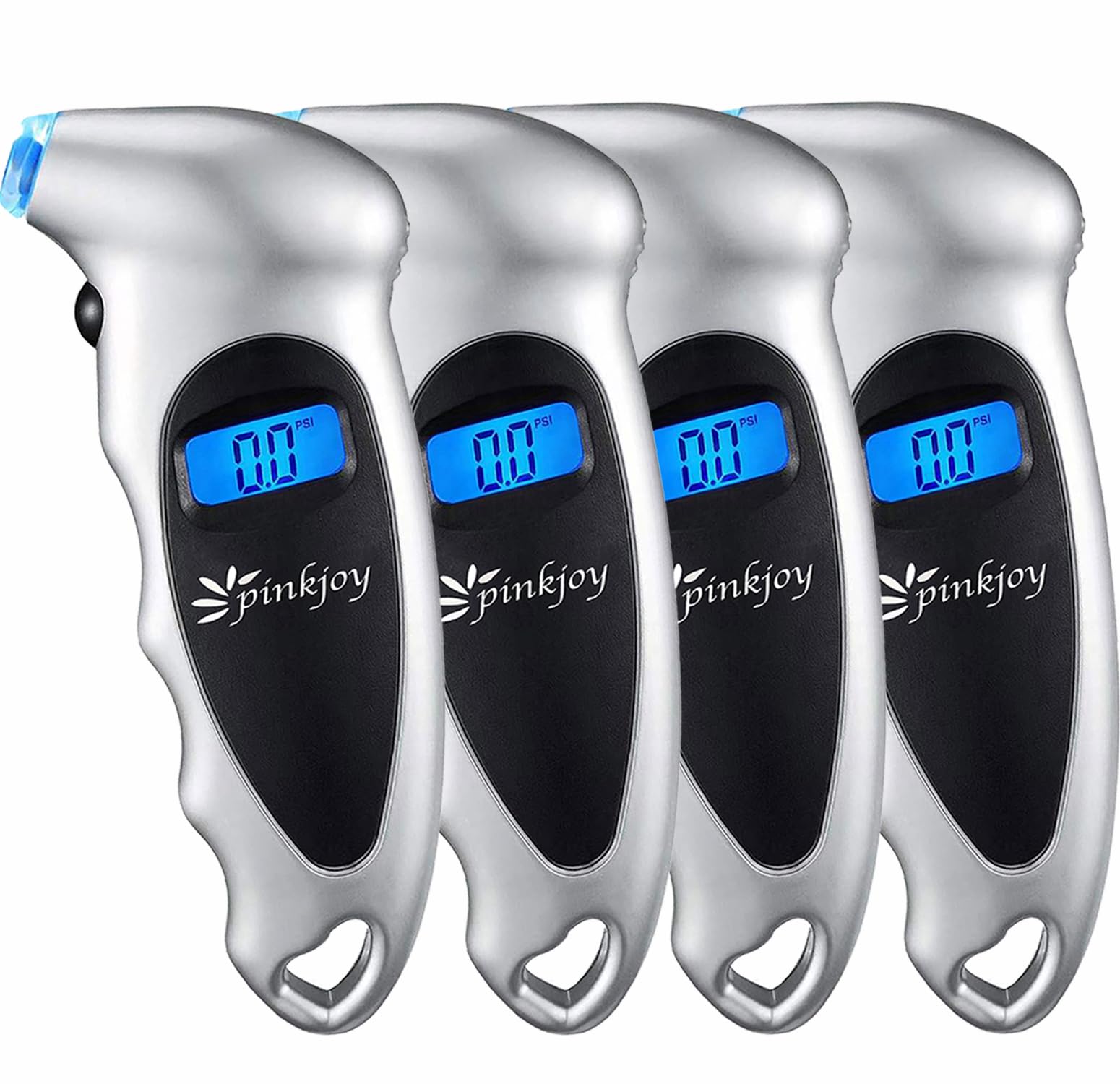 PINKJOY Digital Tire Pressure Gauge 4 Pack 150 PSI, 4 Settings, Tire Gauge for Car, Truck, Motorcycle, Bicycle with Backlit LCD 
