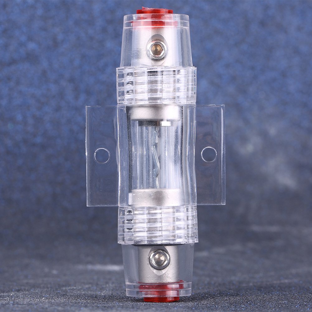 Qiilu 60A Circuit Breaker Reset, Car Auto Vehicle Stereo Audio Agu Box Holder Block 8 Gauge Wire With 4Pcs 60Amp For 12V Dc Car Audio Stereo Switch