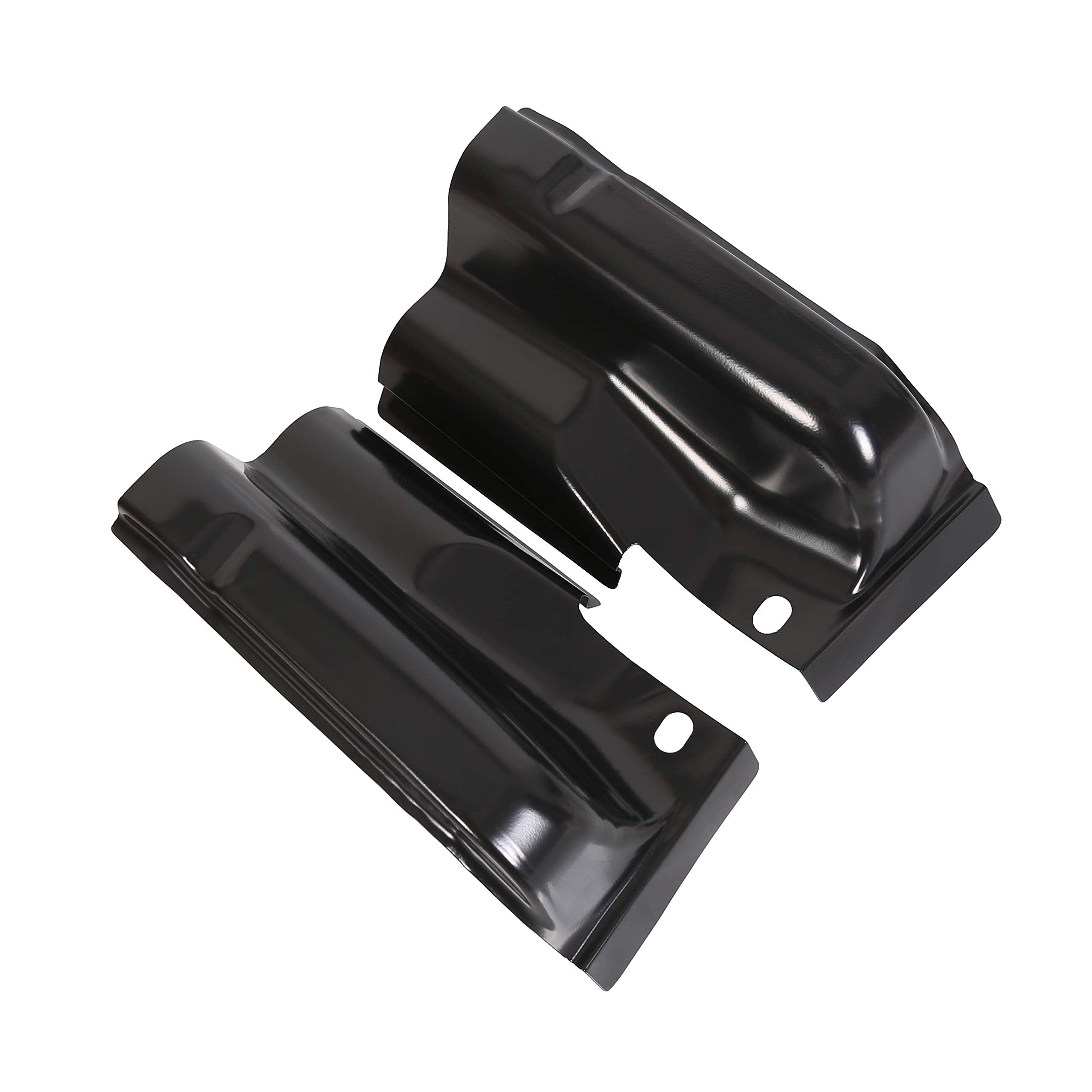 Ecotric Cab Corners Compatible With 2009-2014 Ford F150 Crew Cab Corner -1 Pair 2 Pcs Pickup Truck 4 Door Steel Matte Black