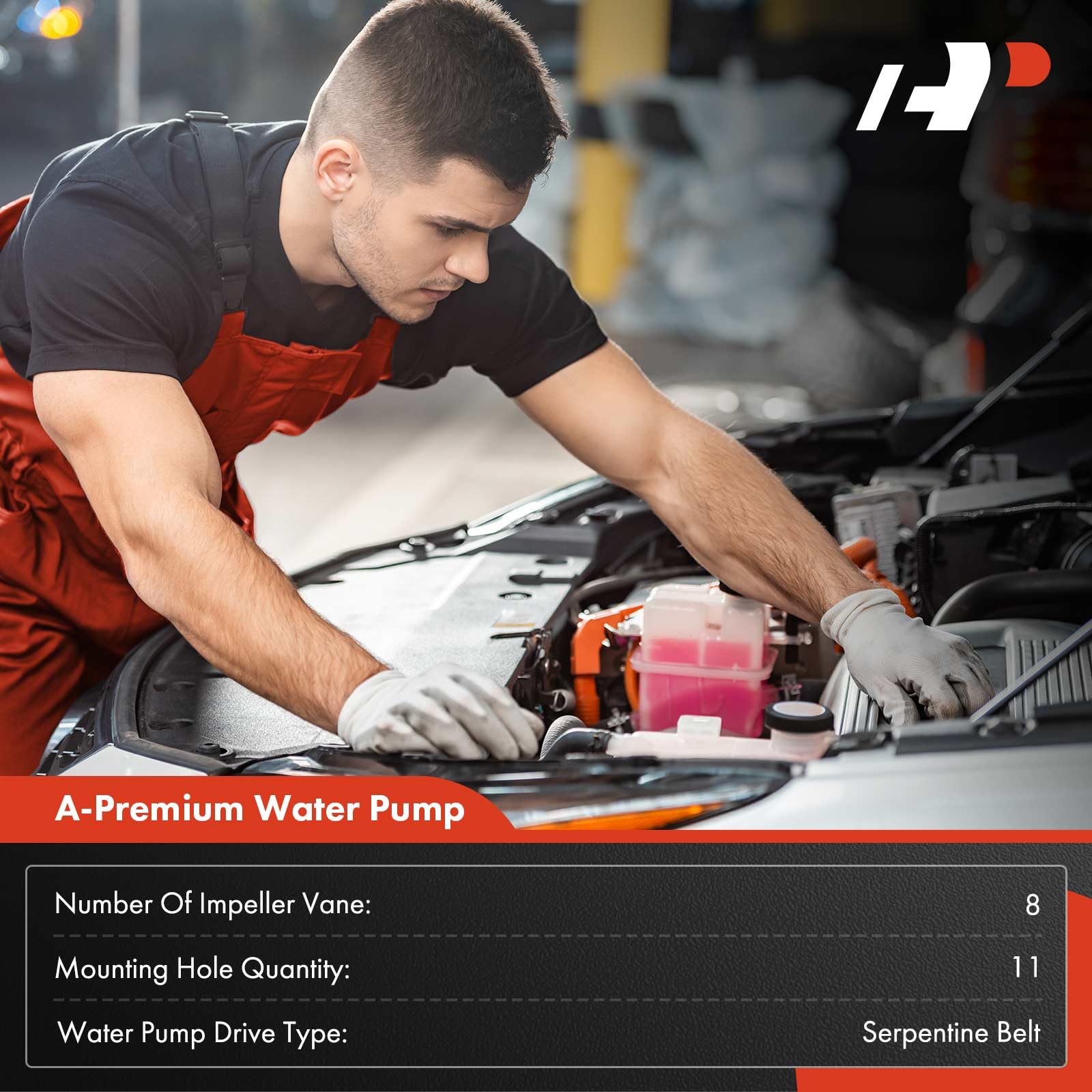 A-Premium Engine Water Pump Kit With Gasket Compatible With Dodge Durango 2004-2008, Ram 1500 2500 3500 2003-2008 & Chrysler Aspen 2007-2008, V8 5.7L, Replace# 53021380Bb