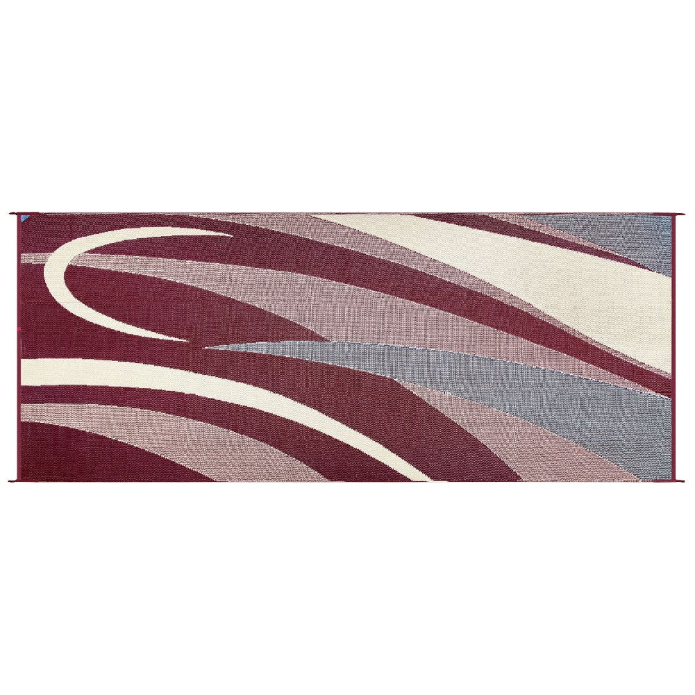 Ming'S Mark Gc5 Stylish Camping Reversible Graphic Patio Mat - 8' X 20', Burgundy/Black