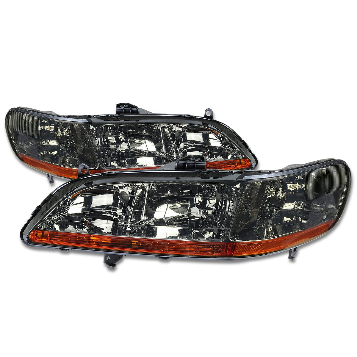Dna Motoring Pair Of Headlights Compatible With 98-02 Honda Accord,Smoke/Amber,Hl-Oh-Ha98-Sm-Ab