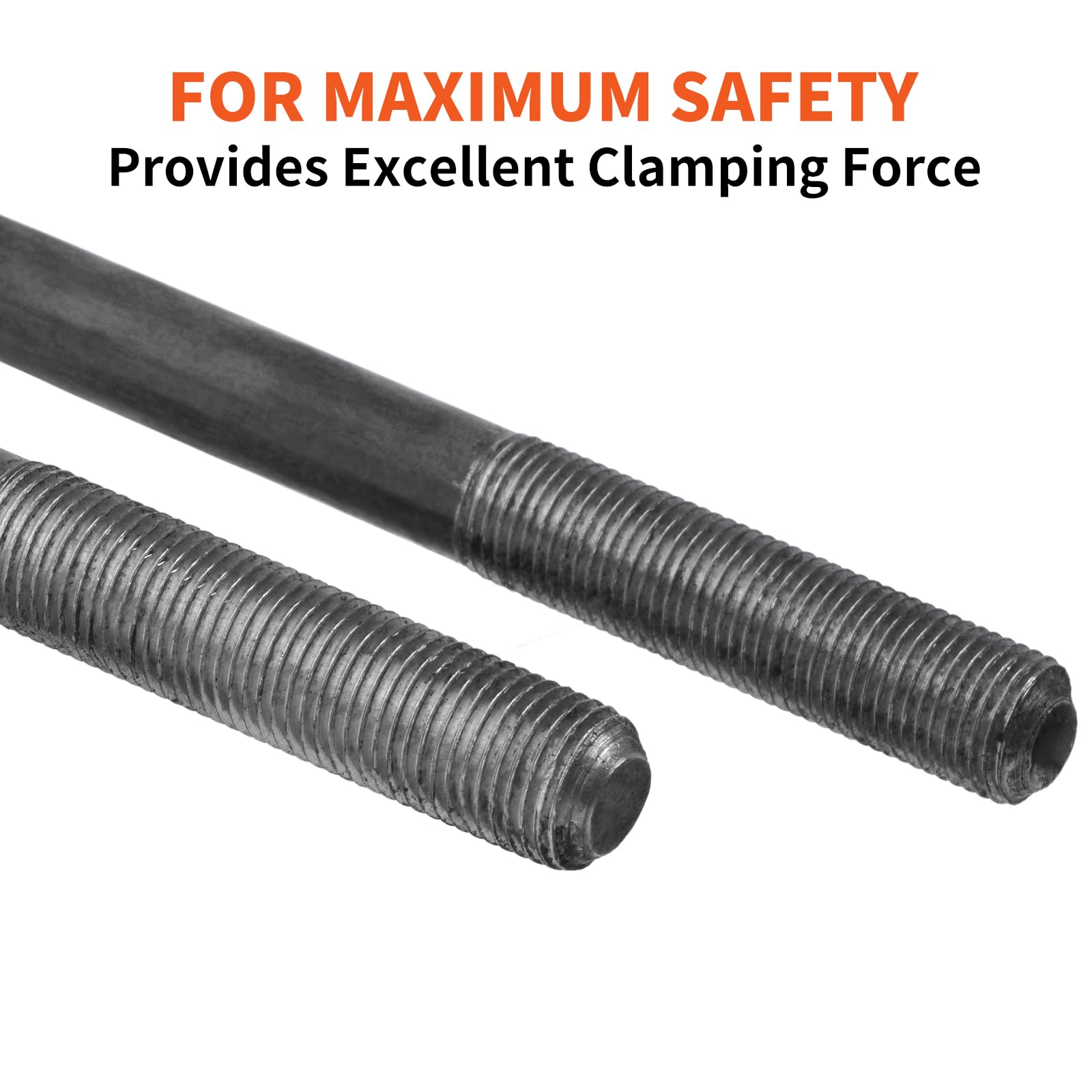 Sparkwhiz Trailer U Bolt Kit, 5-1/2 Inch U Bolt For 3,500 Lb Trailer Axle, 2-3/8' Round Axle, 1/2” Diameter, 2' Thread Pitch