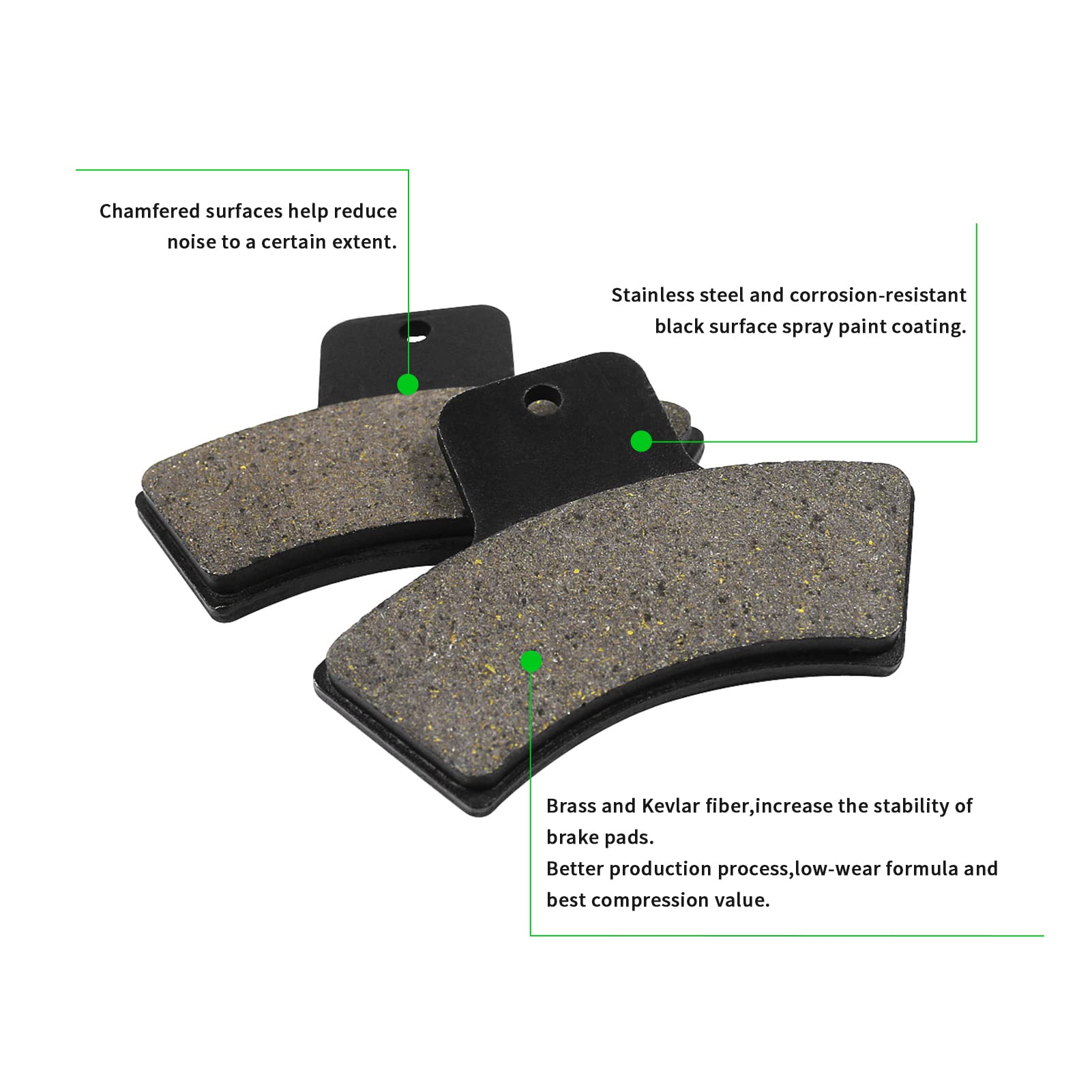 LOCOPOW Front & Rear Brake Pads for Polaris Sportsman 335 500 400 Scrambler Magnum 500 325 Trail Boss 330 Trailblazer 400 250 Xp