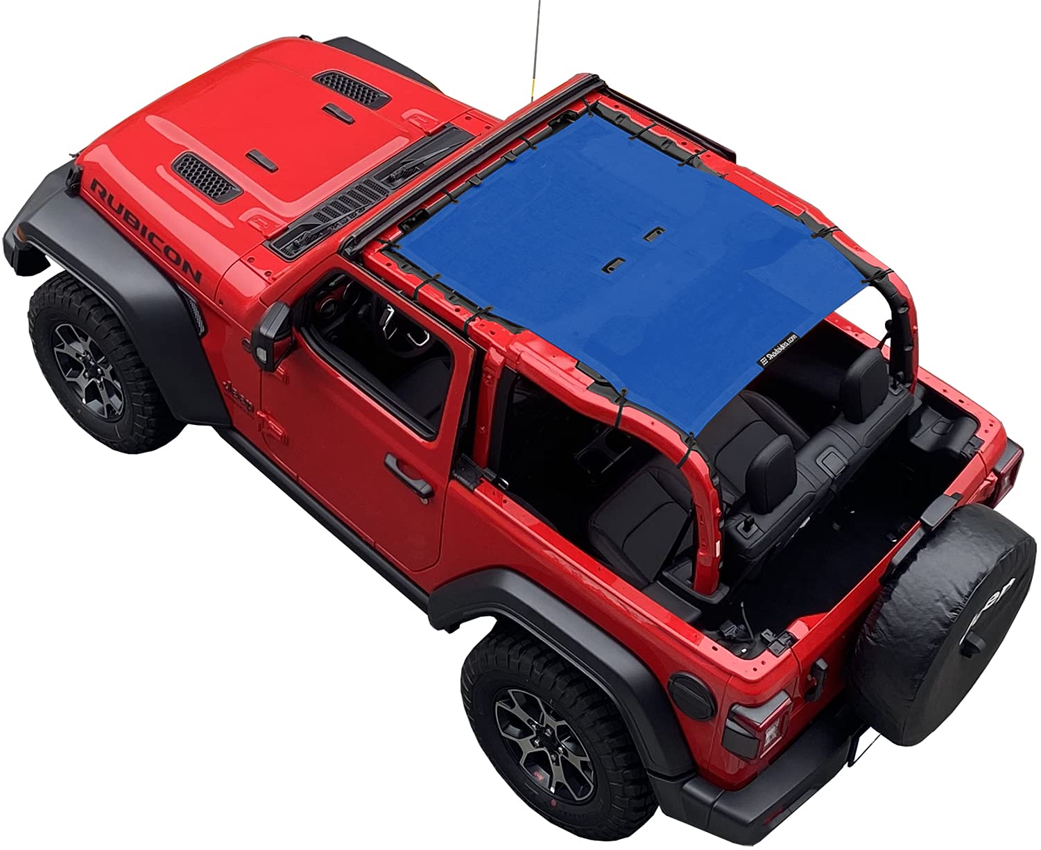 Shadeidea Top Sunshade For Jeep Wrangler Sun Shade Top Jl 2 Door (2018-2023) Sun Shade Front And Rear - Blue Mesh Screen Top Cov