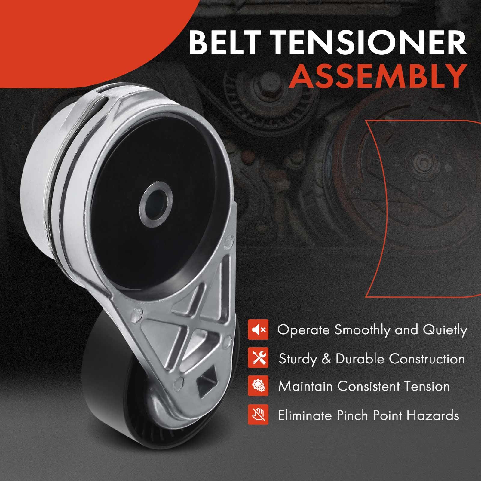A-Premium Belt Tensioner Assembly With Pulley Compatible With Dodge Avenger Challenger Charger Durango Ram 1500/2500/3500/4500 C