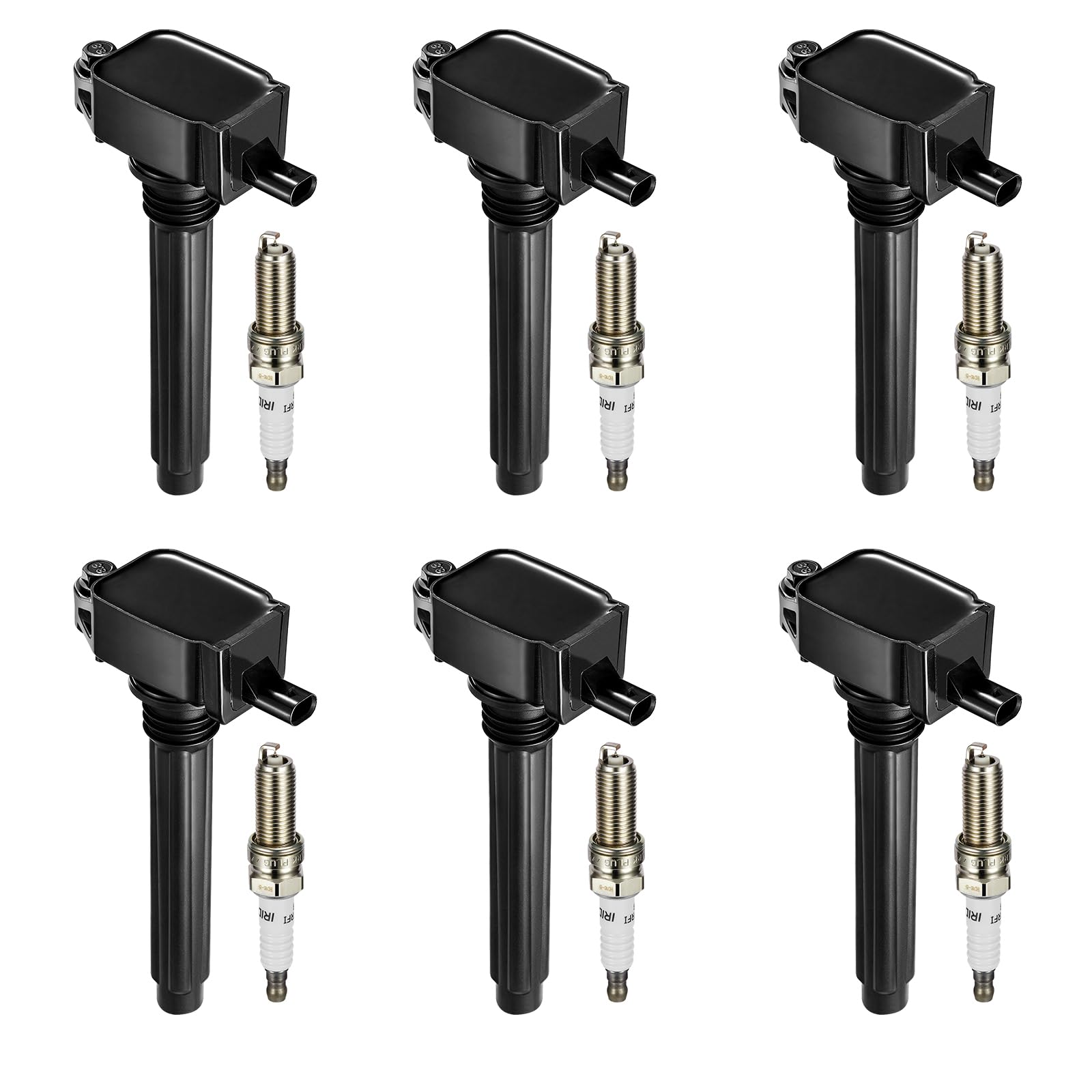 BDFHYK Ignition Coil Pack UF648 and Iridium Spark Plugs 97390 Compatible with Chrysler 200 300 Dodge Challenger Avenger Jeep Gra