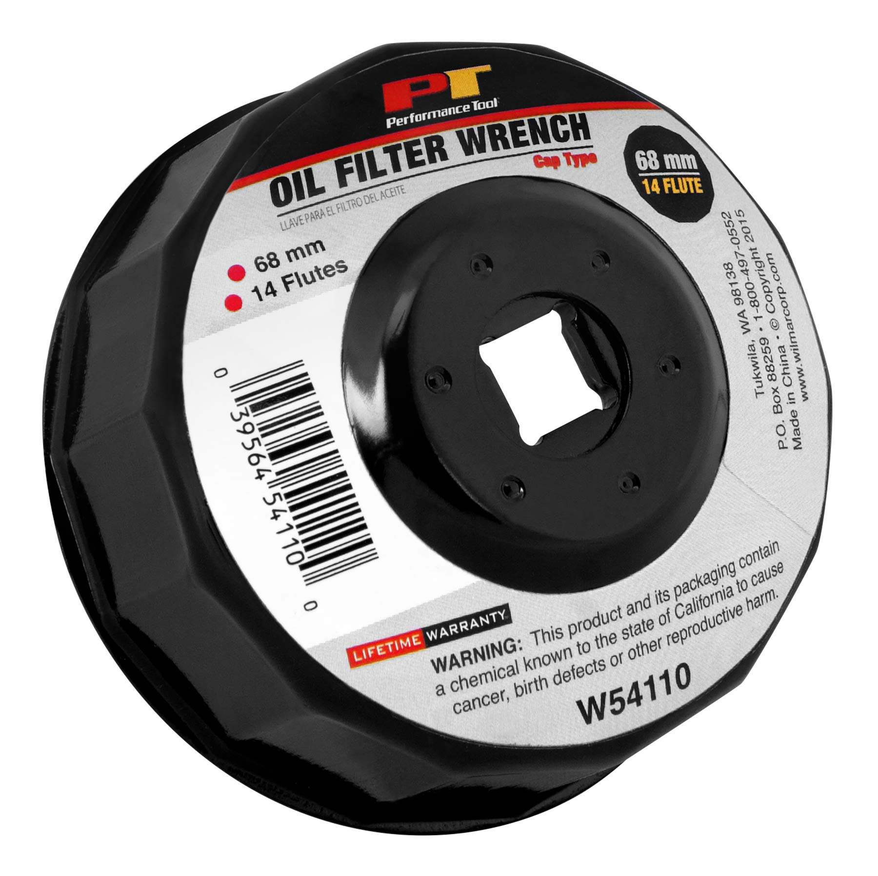 Performance Tool W54110 - Steel Oil Filter Wrench for 25-325-Inch Filters, 3/8-Inch Drive Tool, Fits Multiple Brands