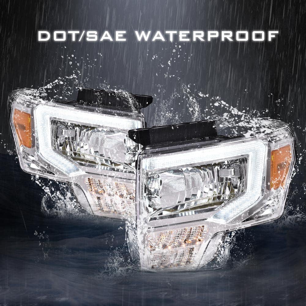 Pit66 Led Bar Headlights Assembly Compatible With Ford F150 2009 2010 2011 2012 2013 2014 Headlamp Replacement Pair Clear Lens C