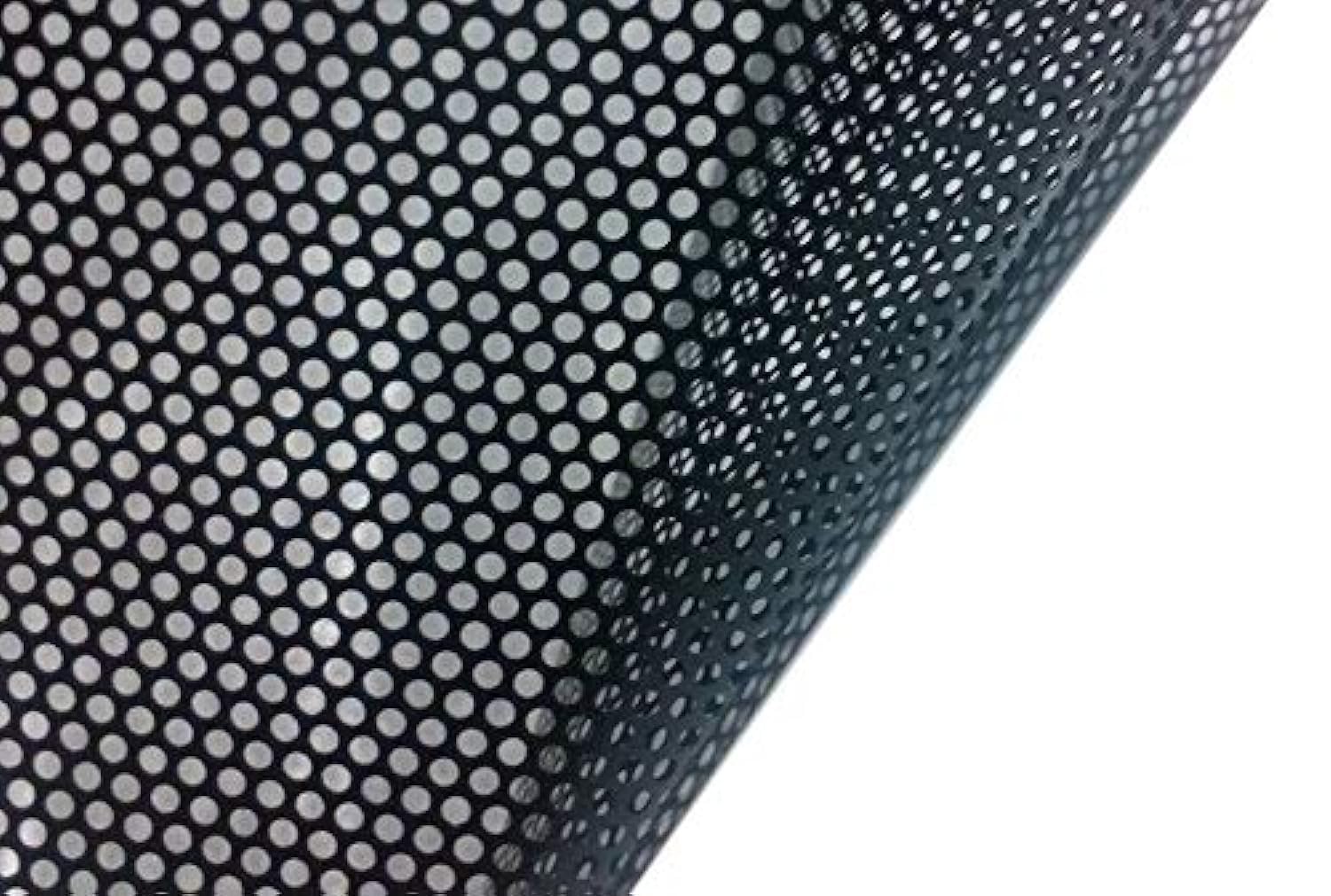 Vvivid One-Way Perforated Black Vinyl Privacy Window Film Adhesive Glass Wrap Roll (5Ft X 48 Inches)