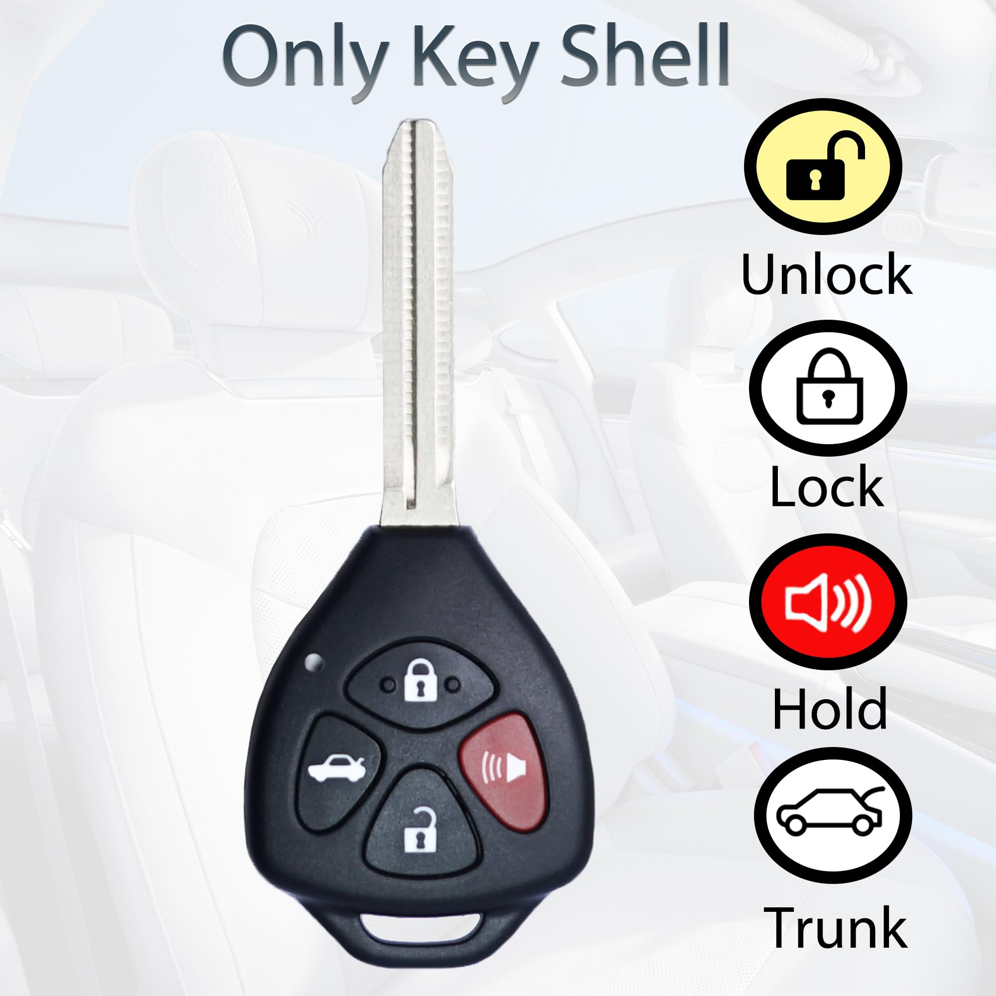 Supaland Key Fob Shell Case Replacement Fits For Toyota Camry Corolla Venza Avalon 2007 2008 2009 2010 2011 2012 2013 Keyless En