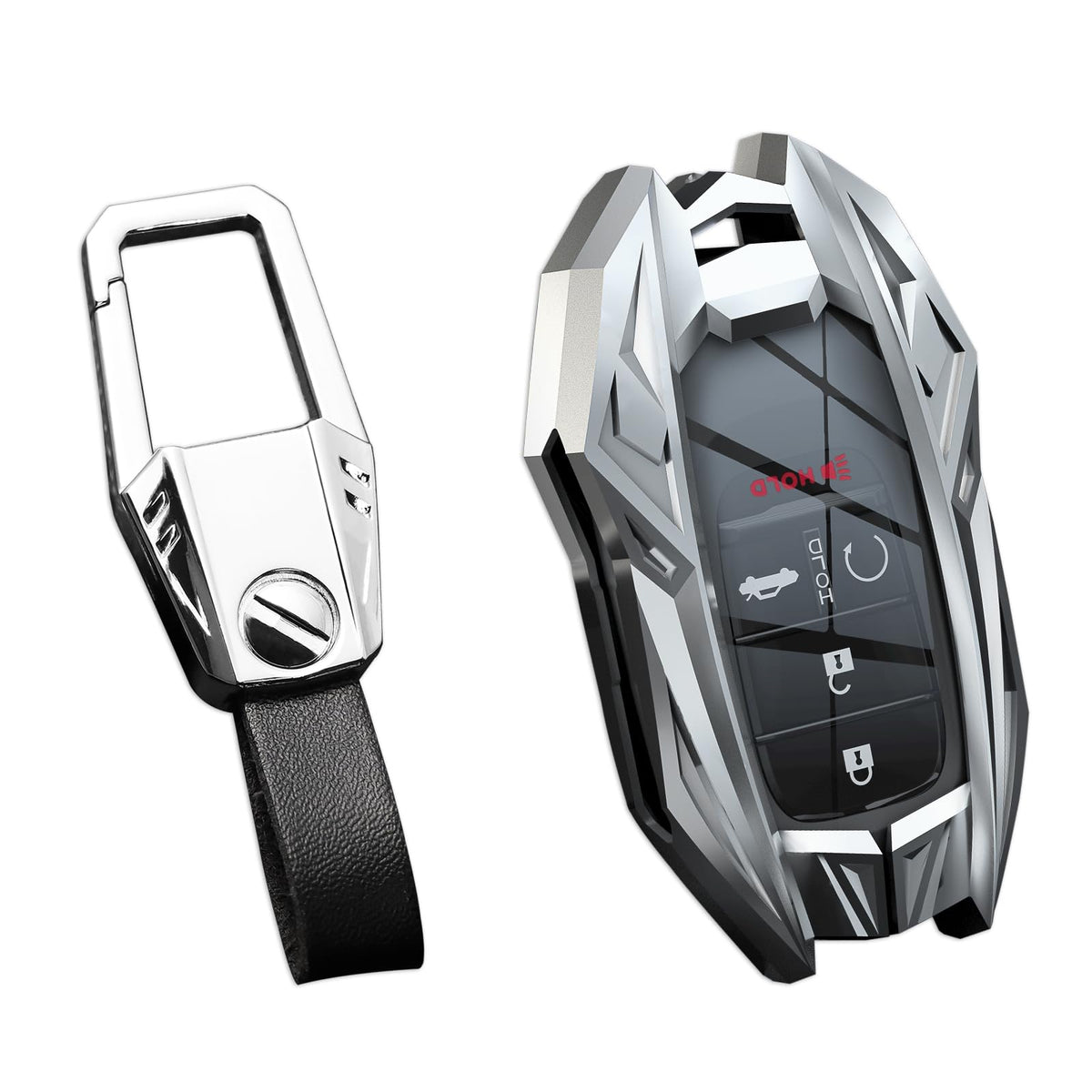 Ocezbiis For Honda Key Fob Cover,Keychain,Zinc Alloy Protection Car Key Shell Case Compatible With Honda Holder Smart Remote Key