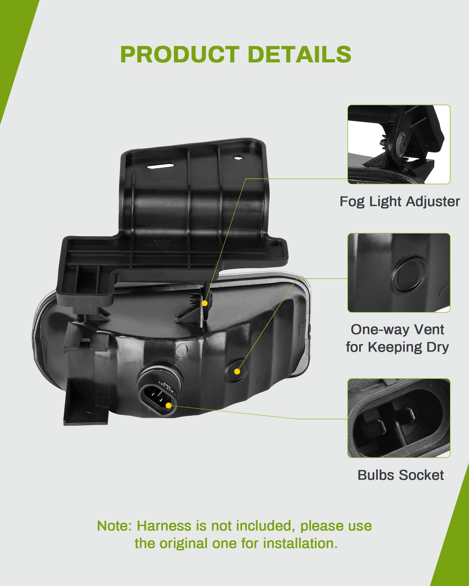 Autosaver88 Fog Lights Compatible With 1999 2000 2001 2002 Chevy Silverado / 2000 2001 2002 2003 2004 2005 2006 Suburban / 2000-2006 Chevy Tahoe Fog Lamps With 880 12V 27W Bulbs (Clear)