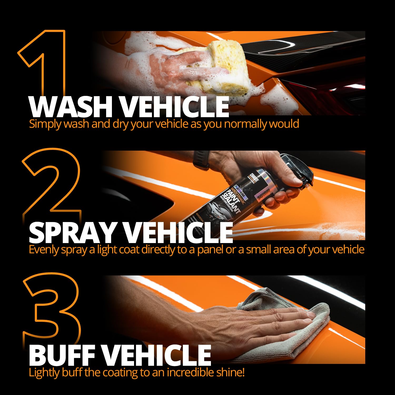 Cerakote Rapid Ceramic Paint Sealant Spray - 128 Fl Oz Bulk Pack - Extremely Hydrophobic Ceramic Coating For Cars - Maximum Glos