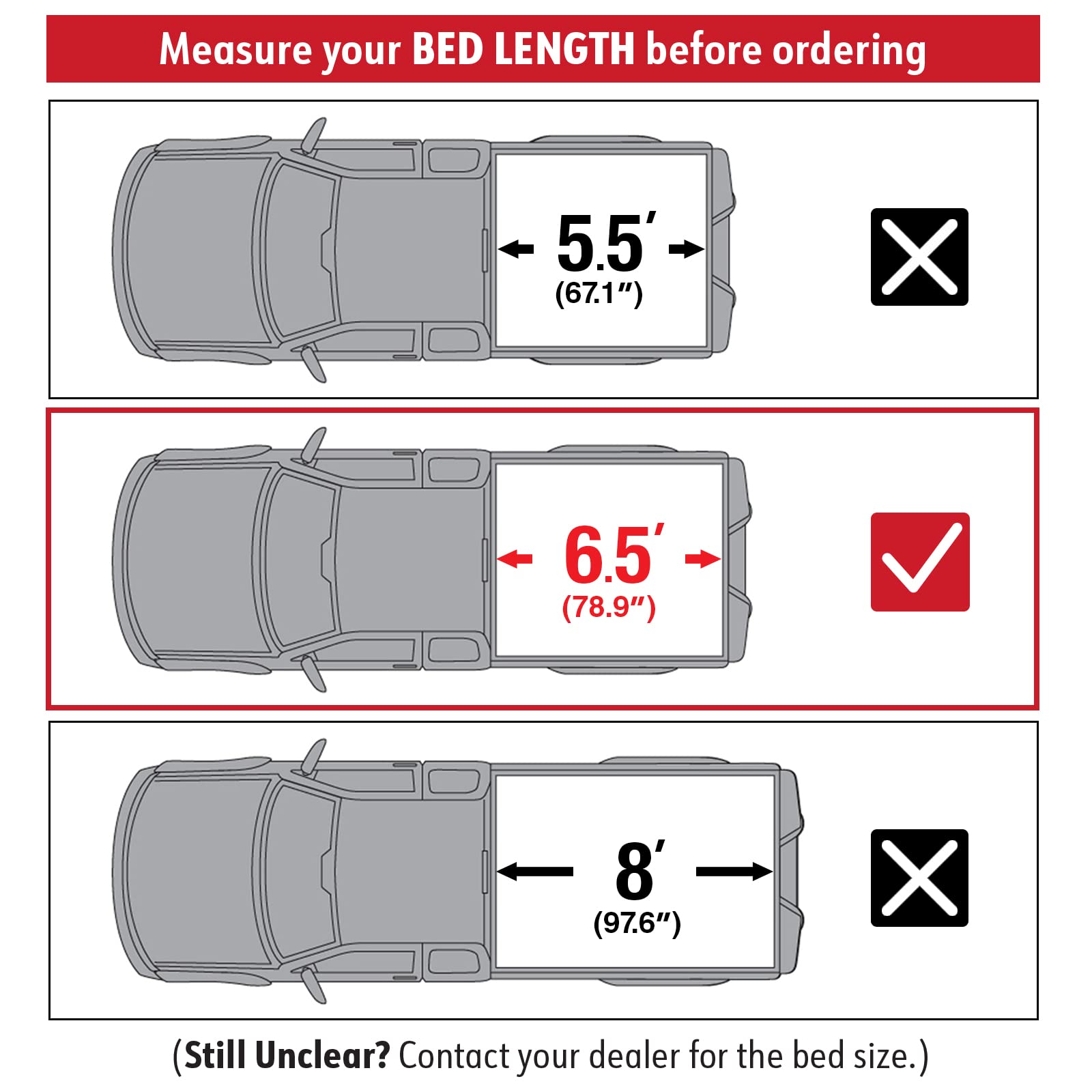 Maxmate Soft Roll-Up Truck Bed Tonneau Cover Compatible With 2015-2025 Ford F-150 | 6.5' (79'') Bed | Tcf169030