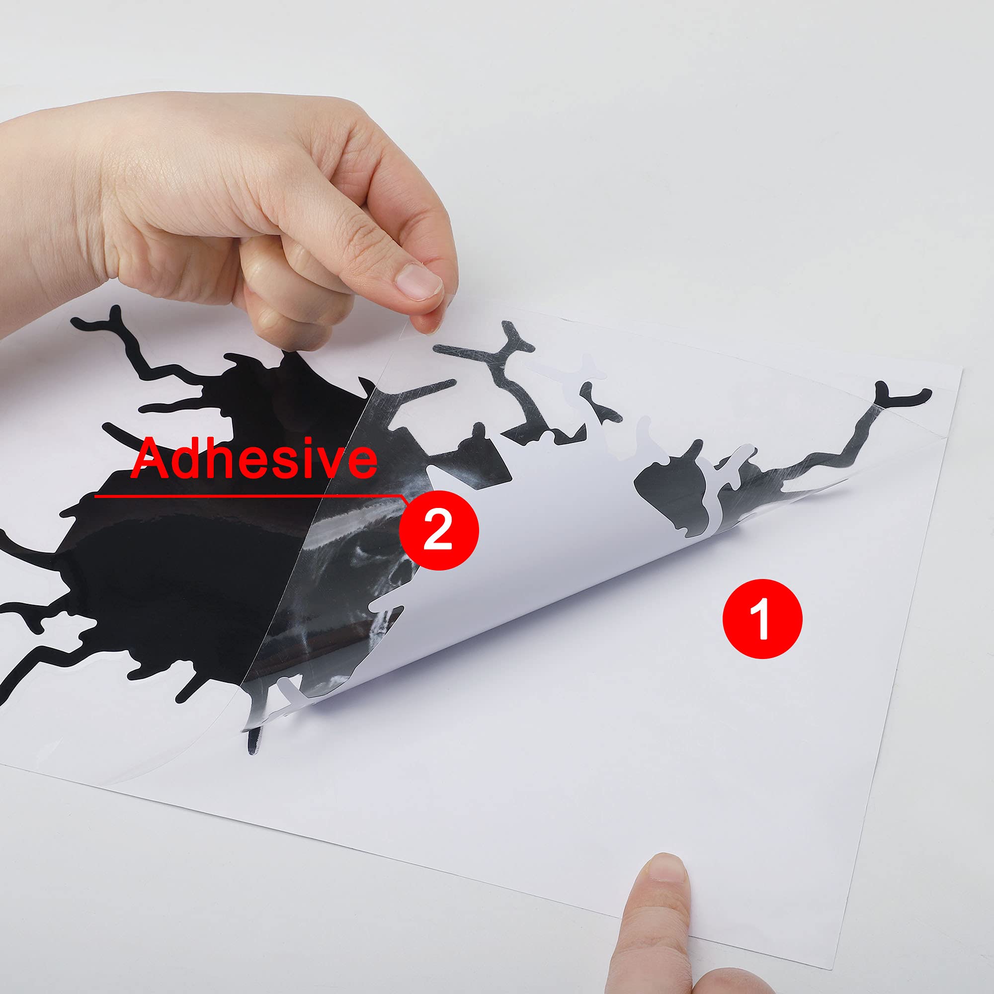 TOMALL 2pcs 3D Silent Skull Stickers for Car Halloween Theme Scary Grim Reaper Ghost Decal for Car Truck Window Windshield Door Trunk Wall Funny Self-Adhesive Creative Personality Decoration (29cm)