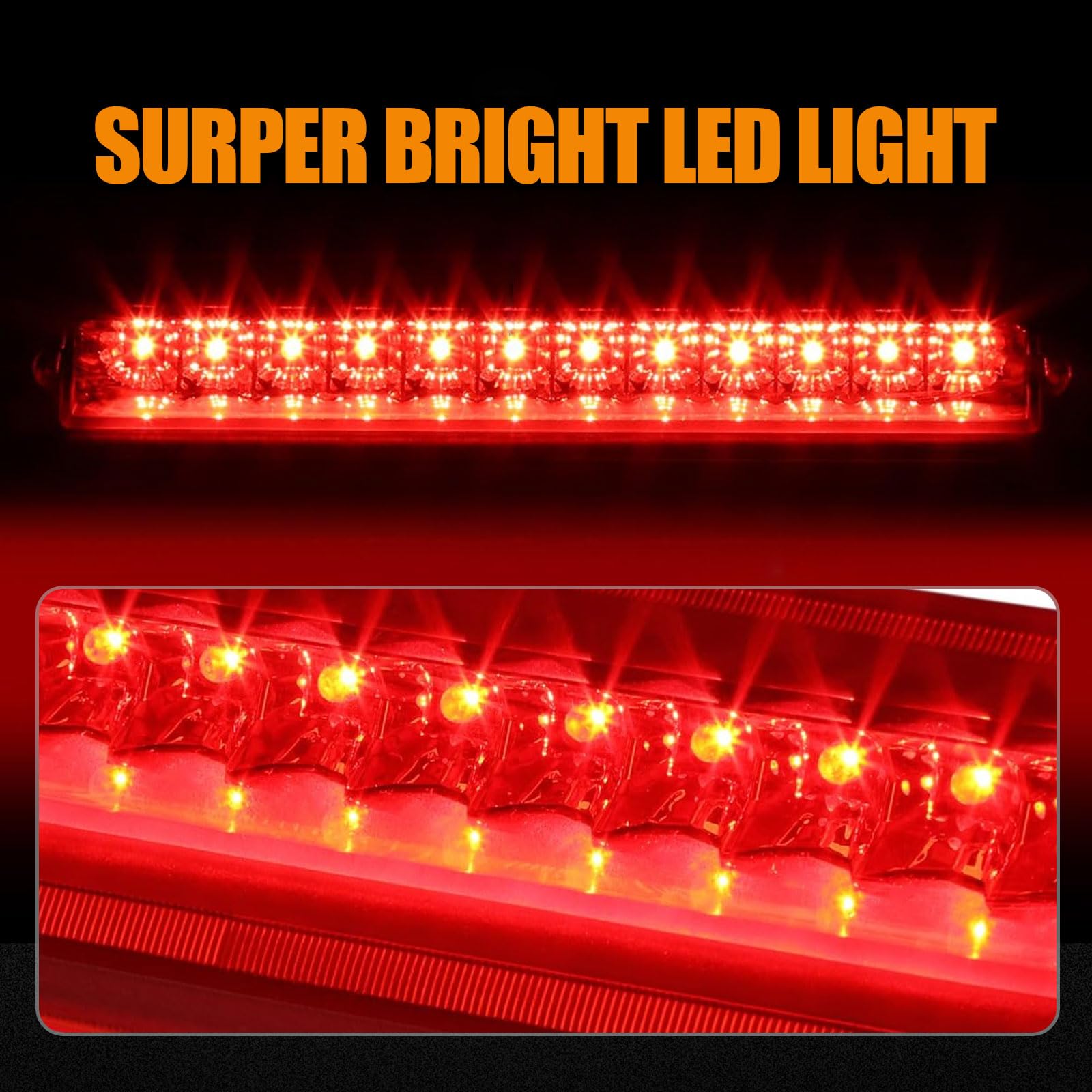 Cxdar Third 3Rd Brake Light Led For 2002-2010 Ford Explorer, High Mount Rear Brake Lights Assembly For 2008-2012 Ford Escape, Wa