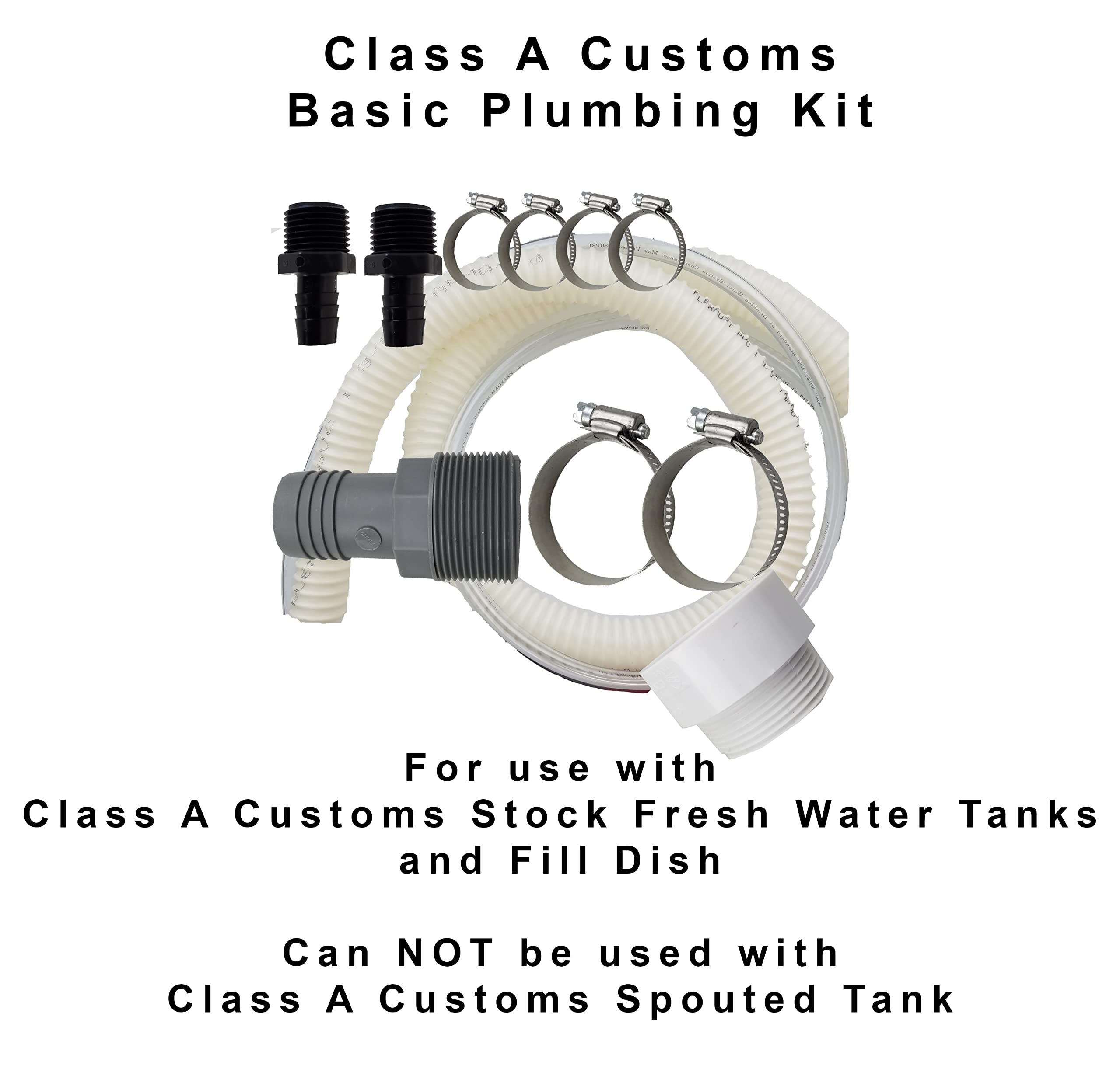 Class A Customs | T-1000-Bpk| 10 Gallon Fresh Water Tank & Plumbing Kit Rv Concession
