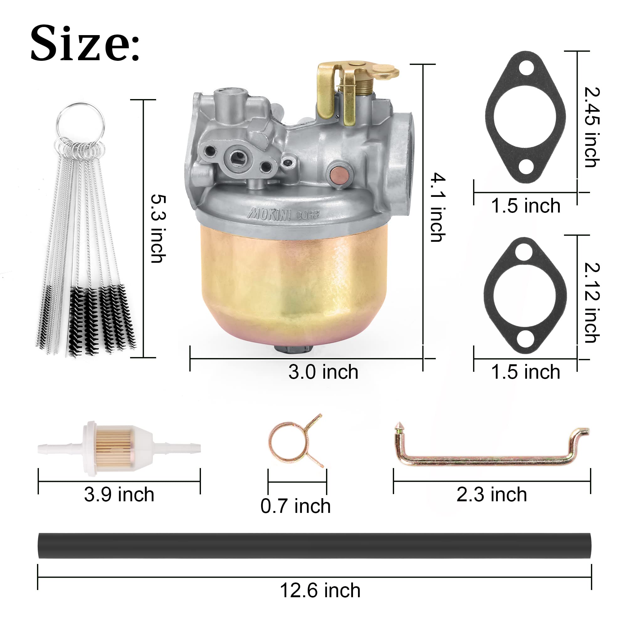 10L0L Carburetor Kit for Club Car DS Golf Cart Gas 1984-1991 Kawasaki 341cc Side Valve Engines OEM 1014541 1012508