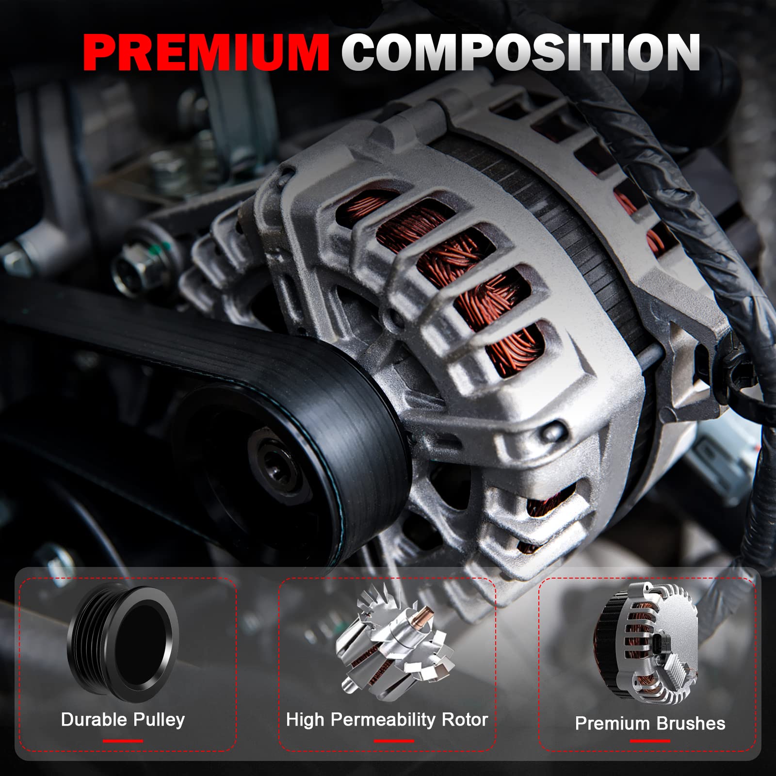 ASTOU New Alternator Fit for Honda for 2011-2013 Odyssey 2012-2015 Pilot 2012-2014 Ridgeline V6 3.5L Replace 11573 CSJ24