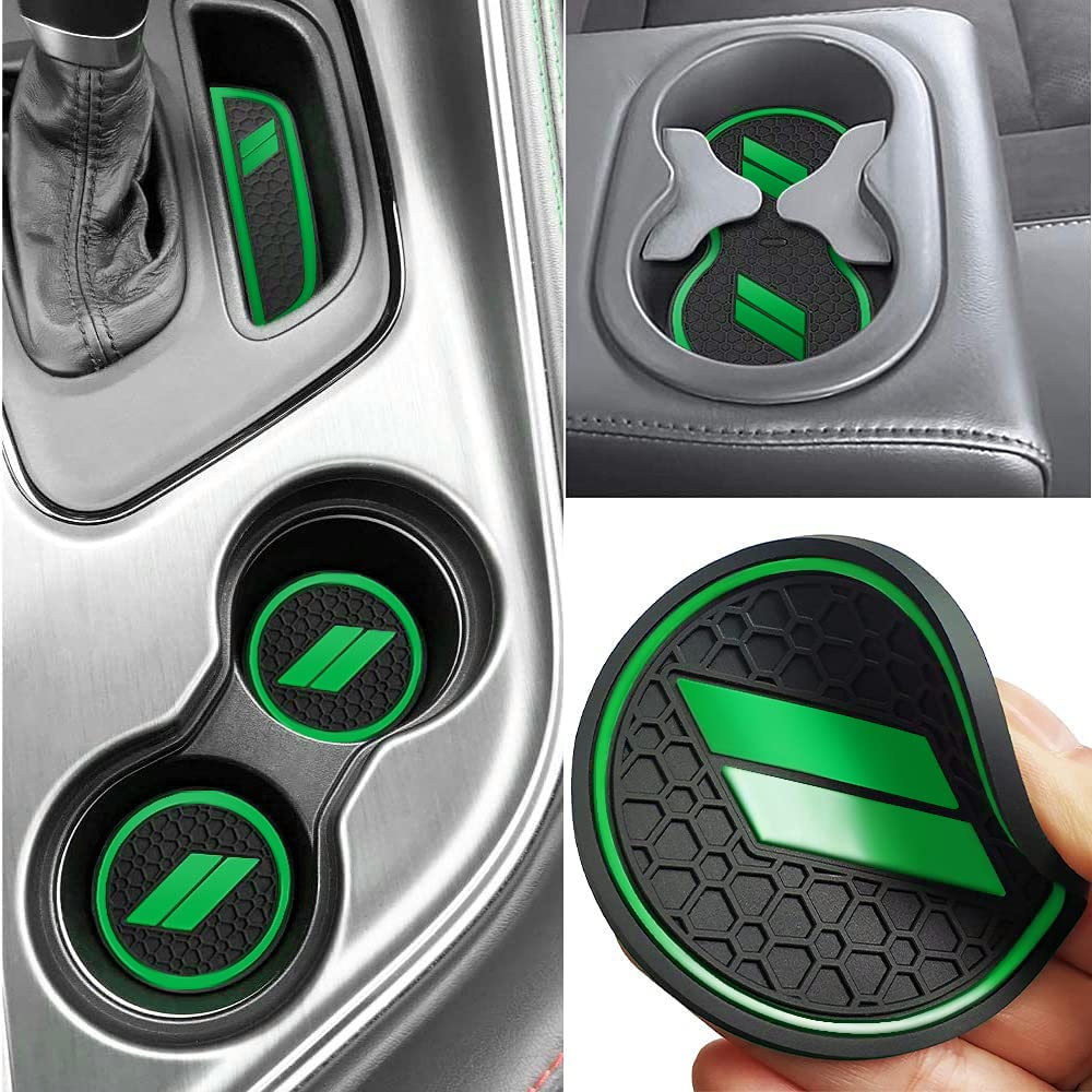 Auprite Anti Dust Mats For Dodge Challenger Accessories 2015-2022, Custom Fits Cup Holder Liners Mats Door Pocket Center Console