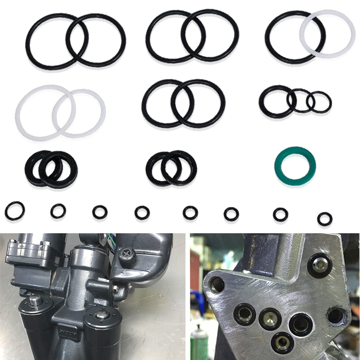 Tilt Trim Seal Kit 1997 & Up 115225Fs Fast Strike Power For Yamaha Boat Power Units 115Hp 150Hp 175Hp 200Hp (Some 225Hp 250Hp) For Showa & 63P-43800-00-4D 64E-43822 With More O-Ring
