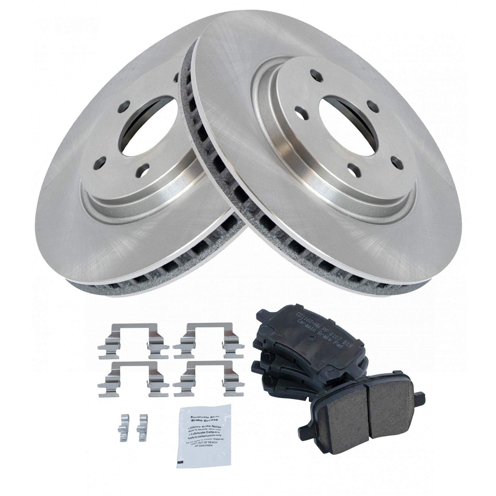 Trq Front Brake Pad & Rotor Kit Brake Pads Brake Rotor Ceramic Compatible With 2005-2007 Chevrolet Cobalt 2008-2010 Hhr 2004-201