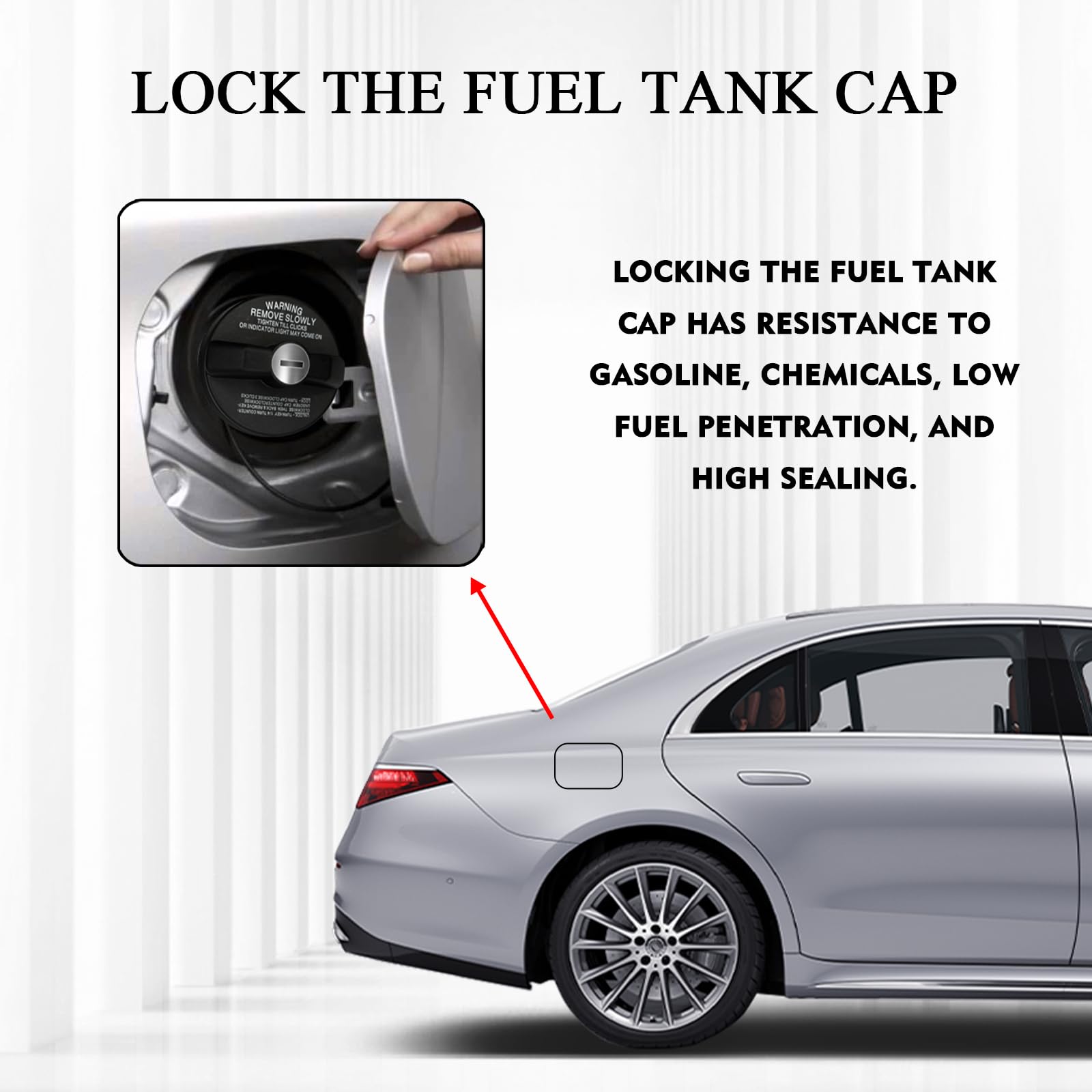 QBOONPT Locking Gas Cap, Fuel Gas Tank Cover Locked Compatible with Toyota 4Runner, Chevy Silverado Camaro, Honda Nissan GMC Maz